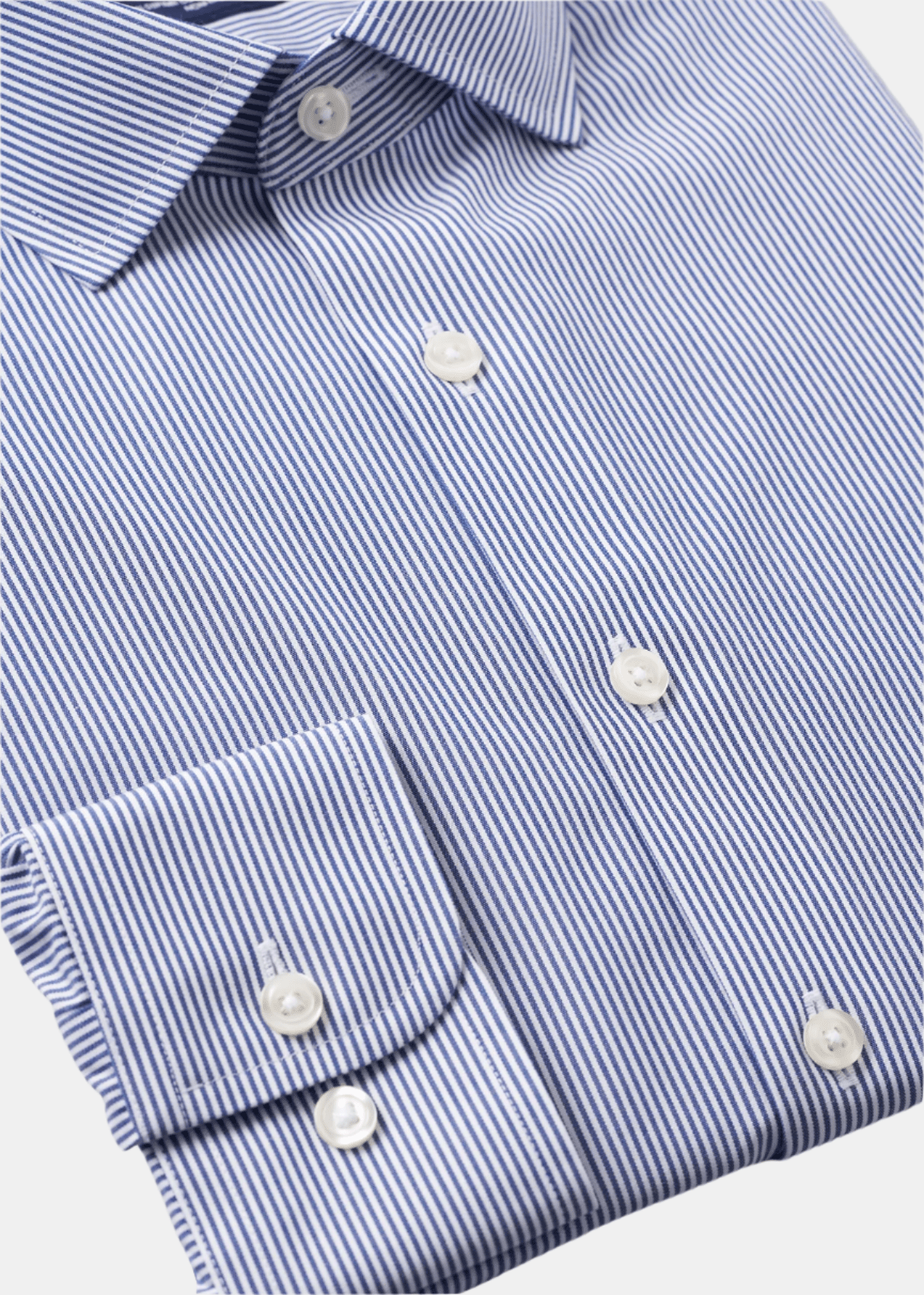 Button-Down Non-Iron Oxford Stripe Shirt - Navy - Designed for long-lasting wear. Non-iron, extra durability