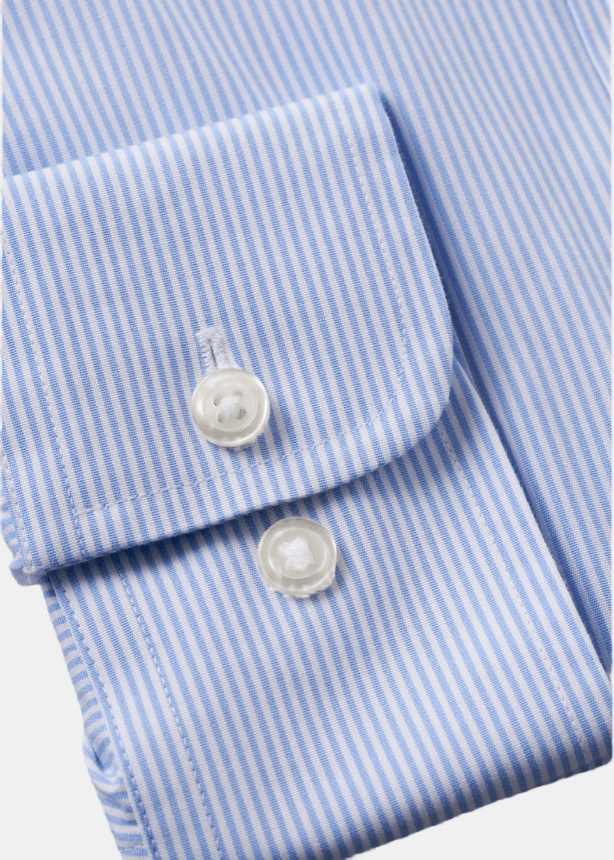 Button-Down Non-Iron Oxford Stripe Shirt - Light Blue - Designed for long-lasting wear. Non-iron, extra durability