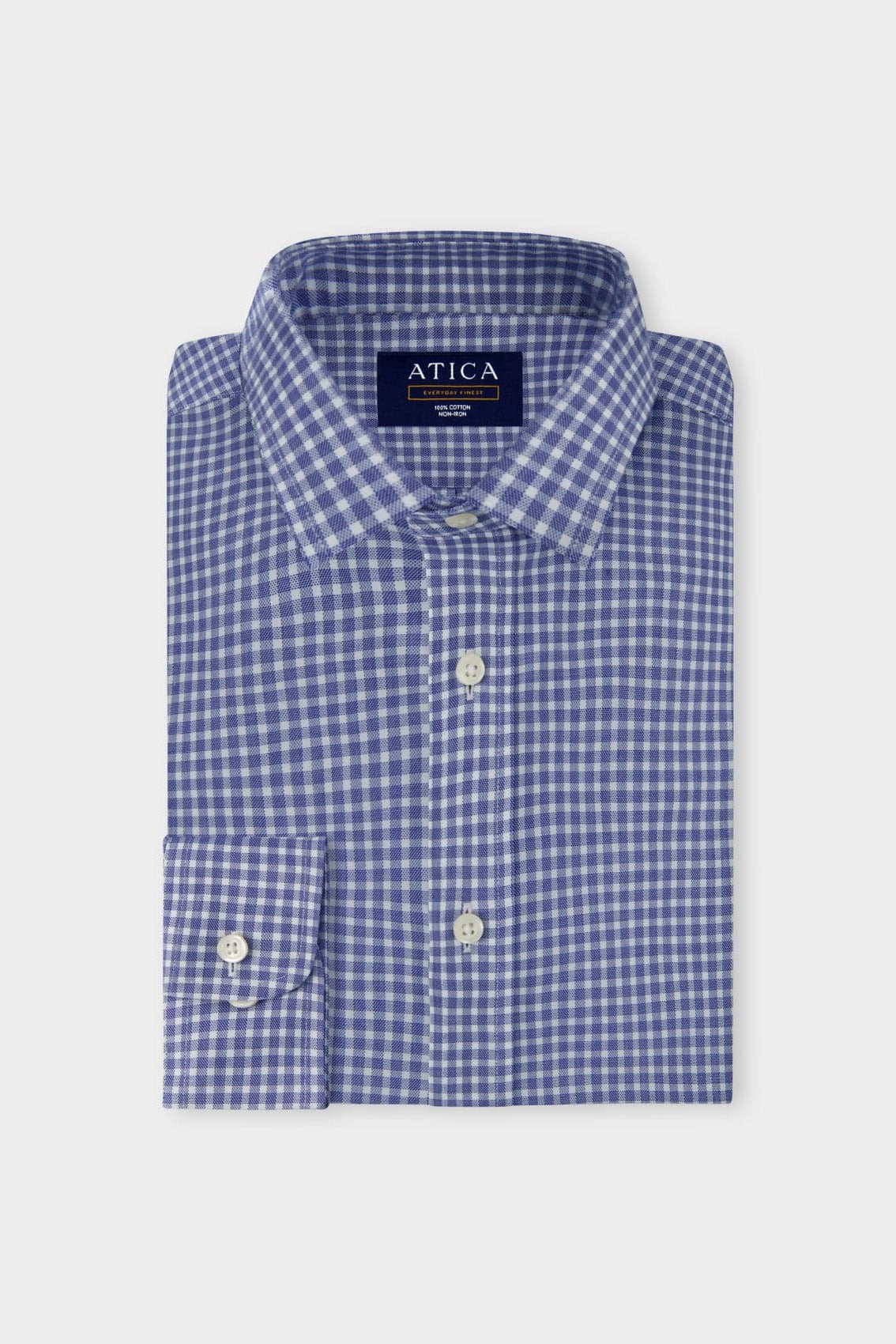 Everyday Blue Gingham Casual Shirt – Non-Iron, Wrinkle-Resistant, Breathable Cotton