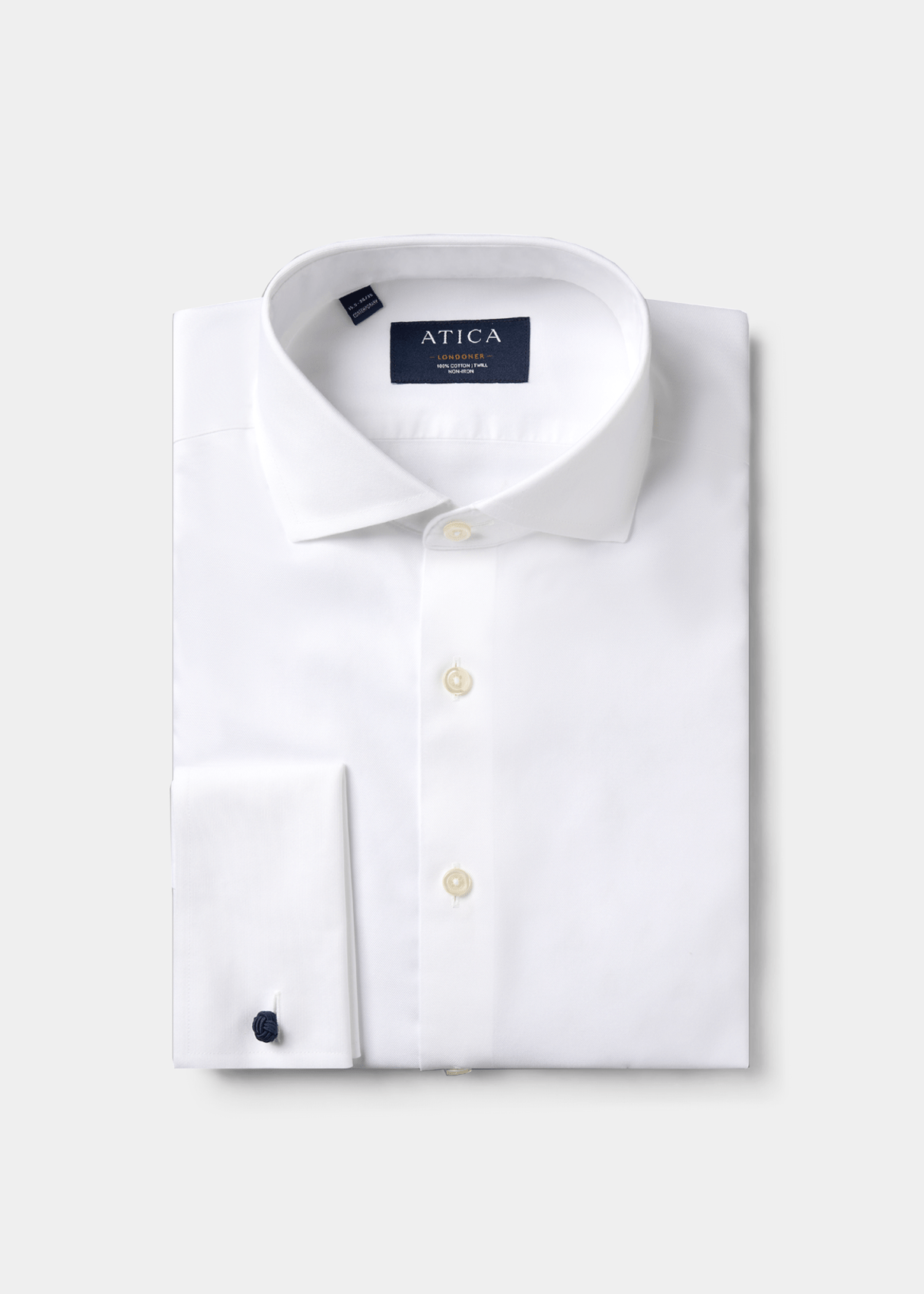 Londoner French Cuff White Dress Shirt – Non-Iron, Wrinkle-Resistant, Breathable Cotton, Londoner Collar, French Cuffs