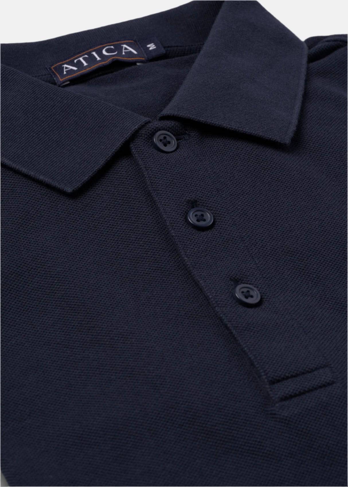 Men's Dark Navy Polo Shirt. Made from 100% breathable American Cotton, wrinkle free