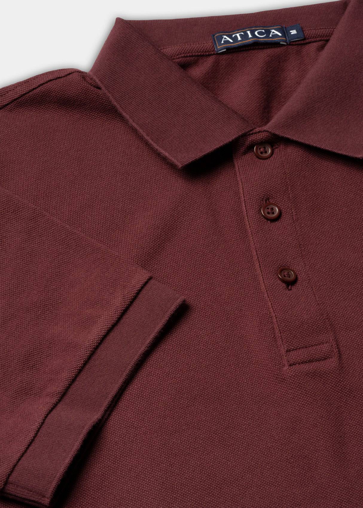 Men's Wine Polo Shirt. Made from 100% breathable American Cotton, wrinkle free