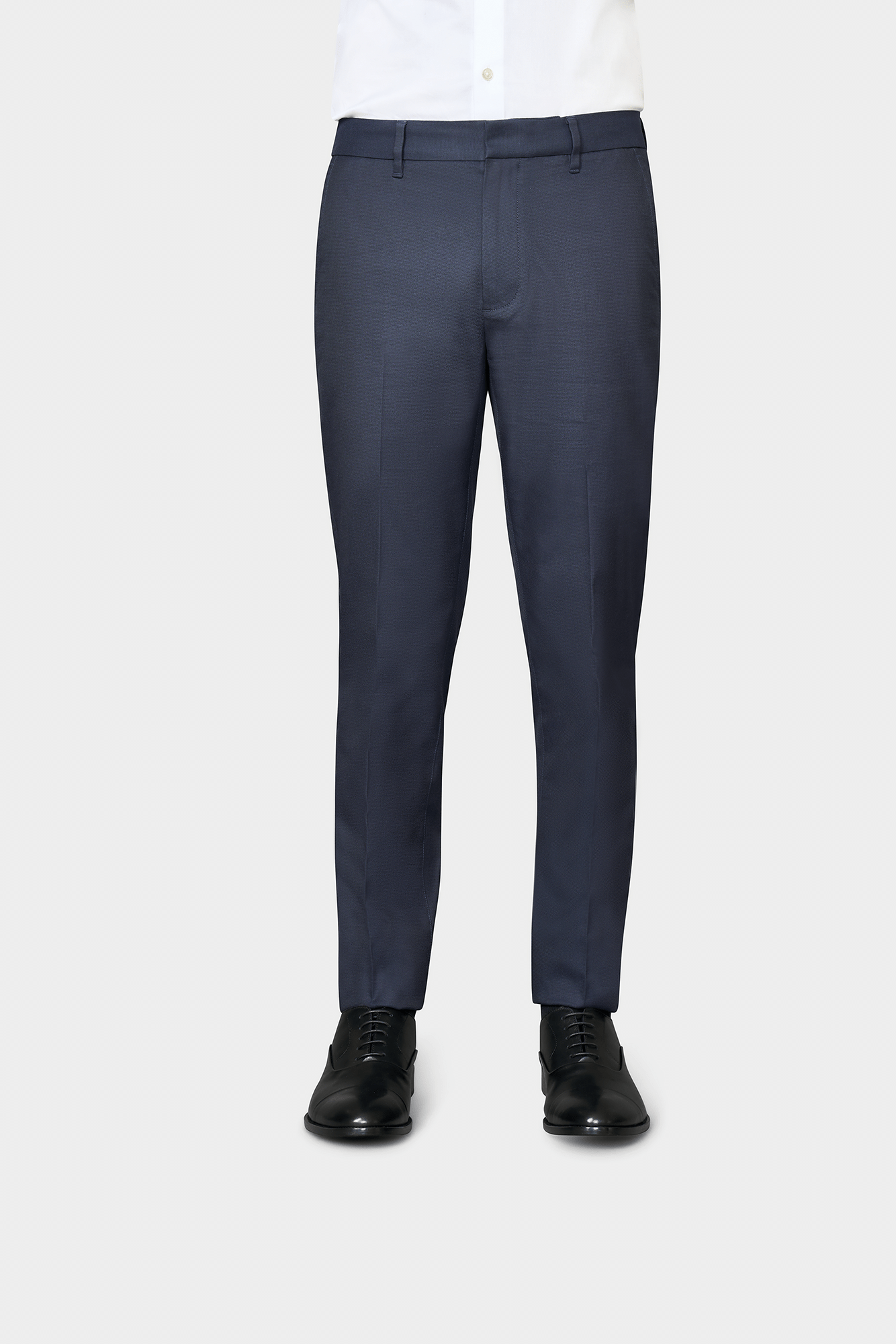 Navy dress pants, Yarn-dyed Cotton Houndstooth Fabric, for a refined look and lasting durability