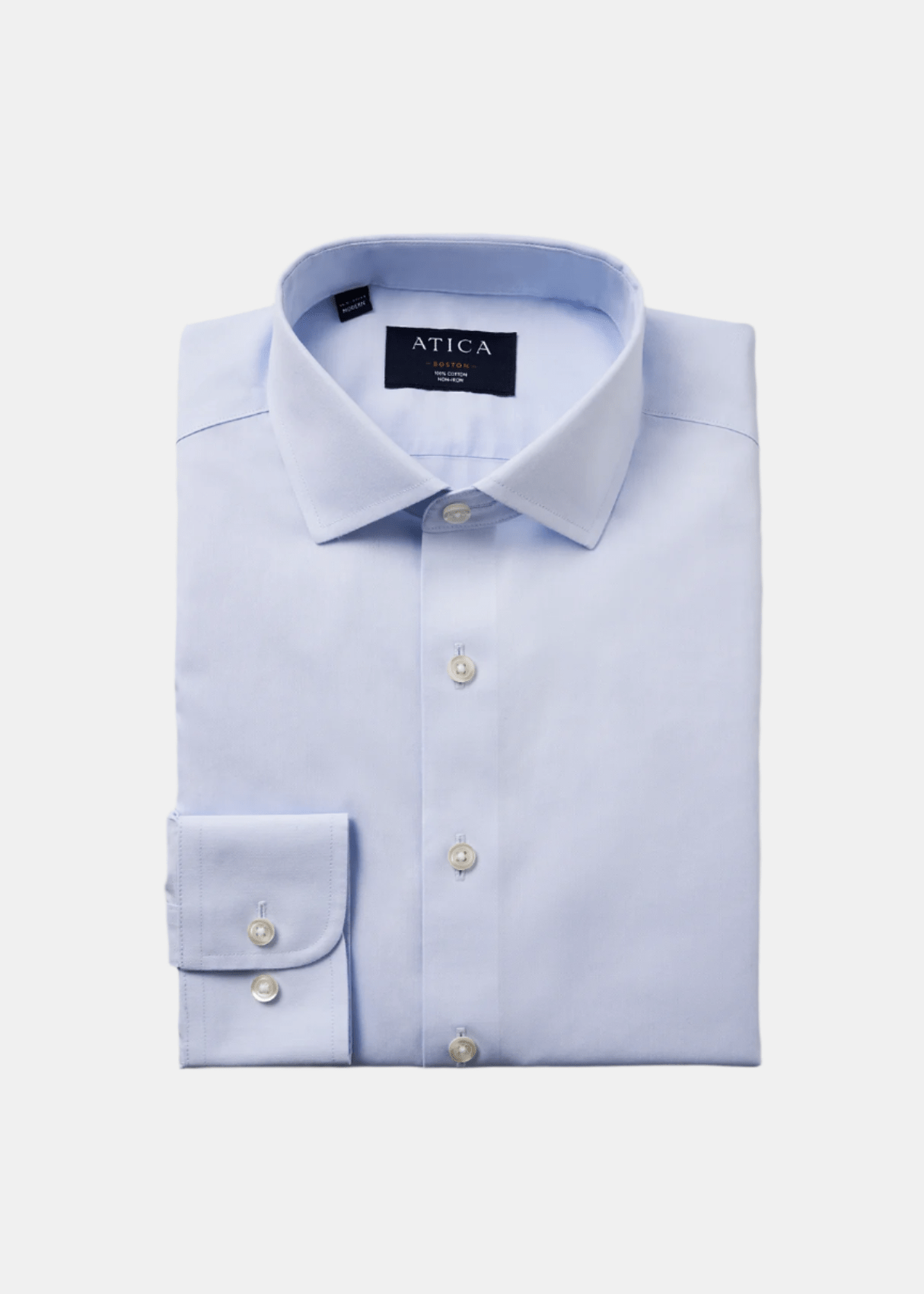 Boston Light Blue Pinpoint Dress Shirt – Non-Iron, Wrinkle-Resistant, Breathable Cotton, Classic Fit