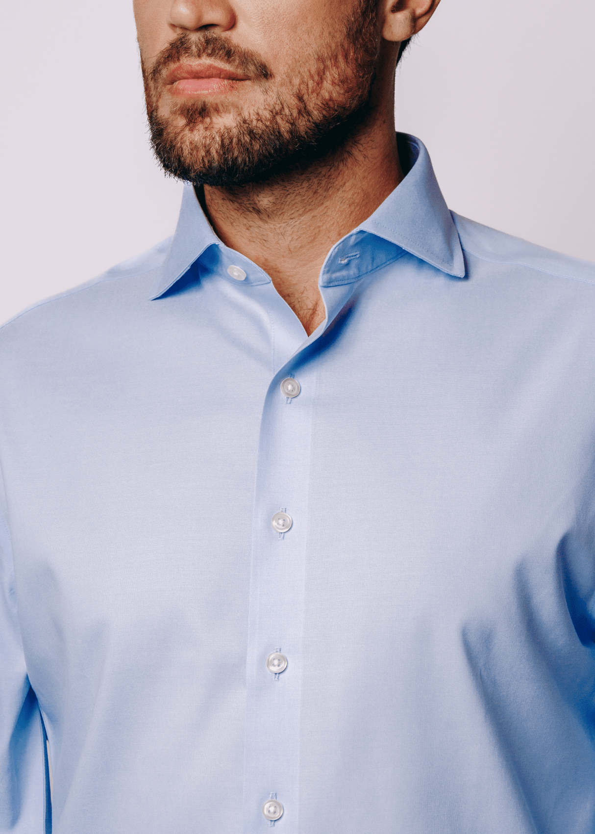Button-Down Collar Non-Iron Dress Shirt - Blue – Wrinkle-Resistant, Breathable, Durable
