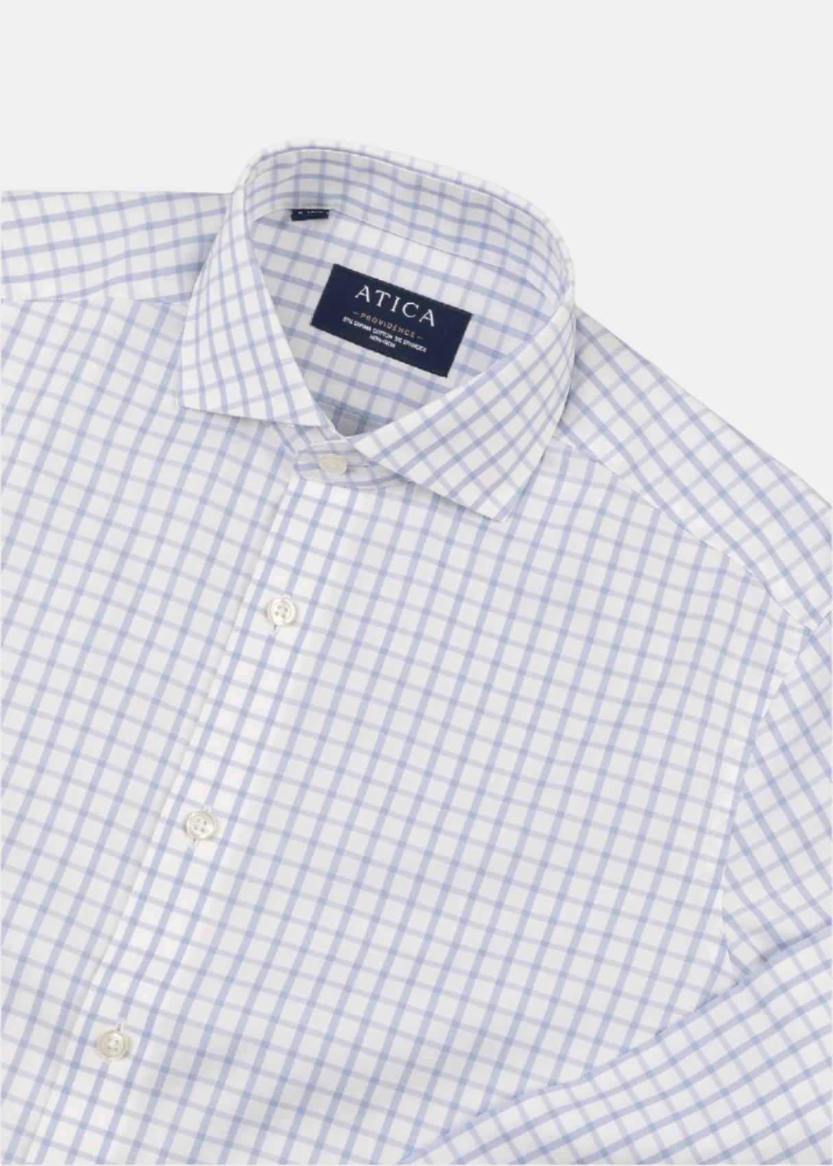 Button-Down Collar Non-Iron Windowpane Check Shirt - Blue – Non-Iron, Extra Durability, American Cotton
