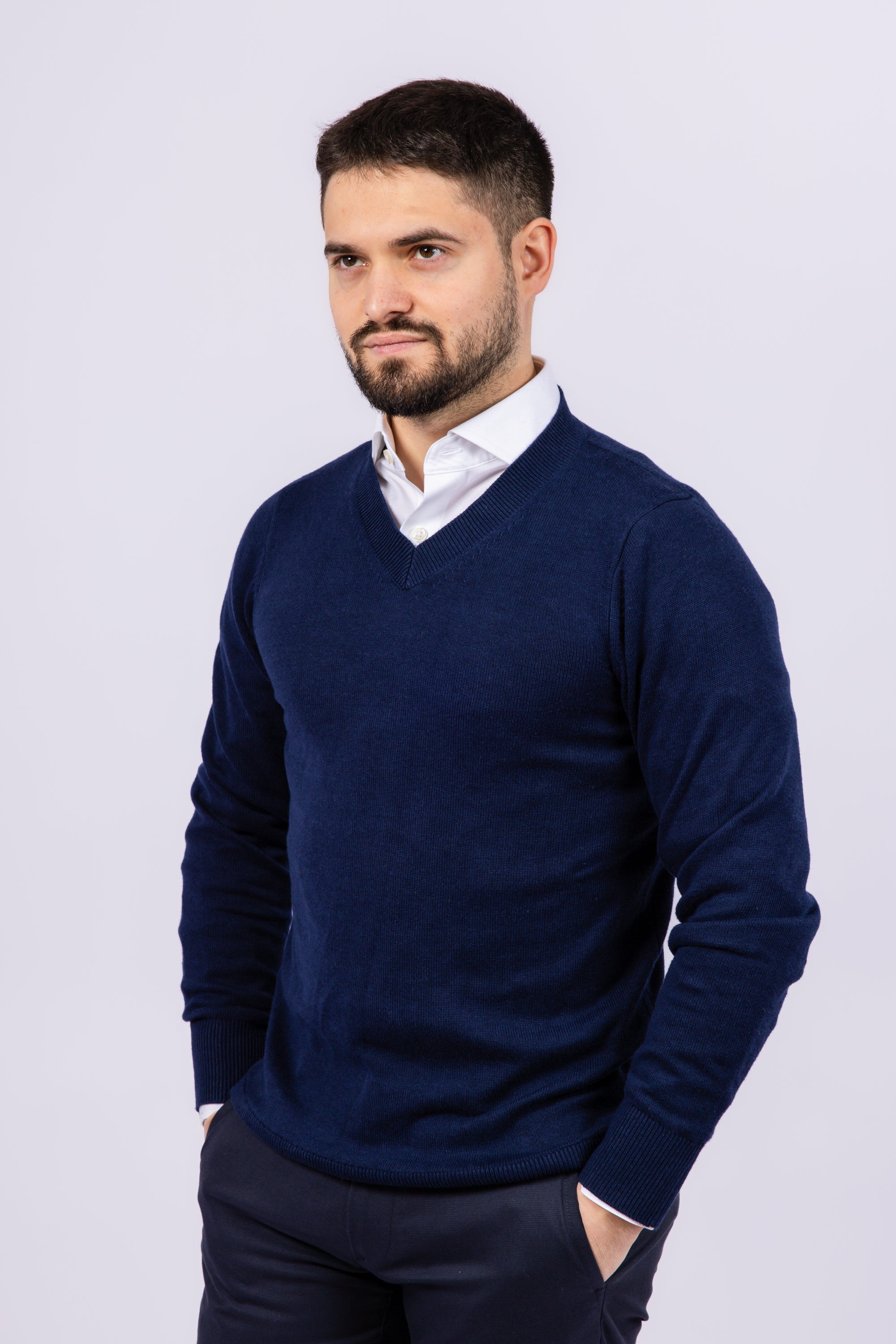 V Neck Pullover Sweater - Atica Man