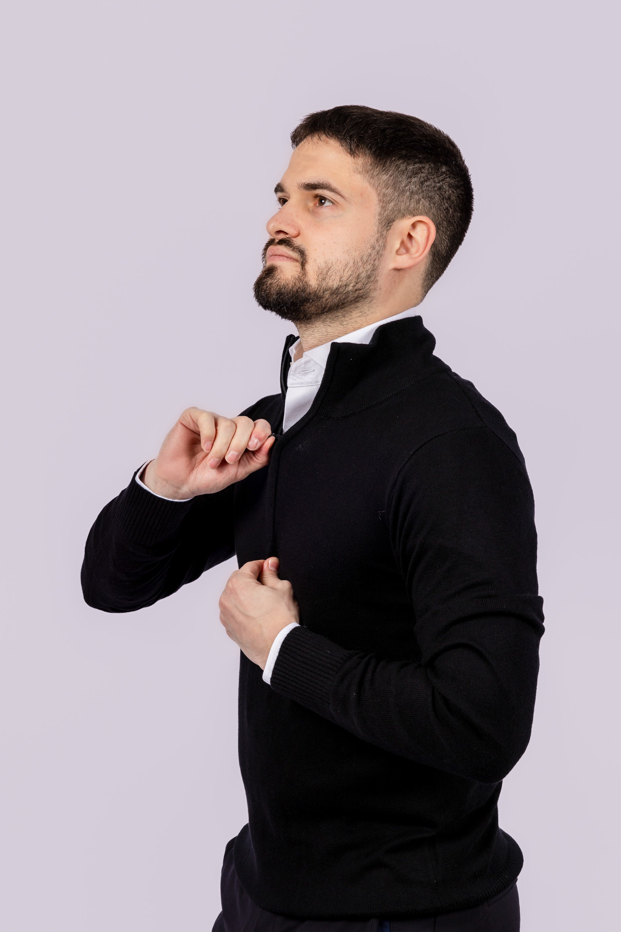 Cashmere Blend Quarter Zip Sweater - Atica Man