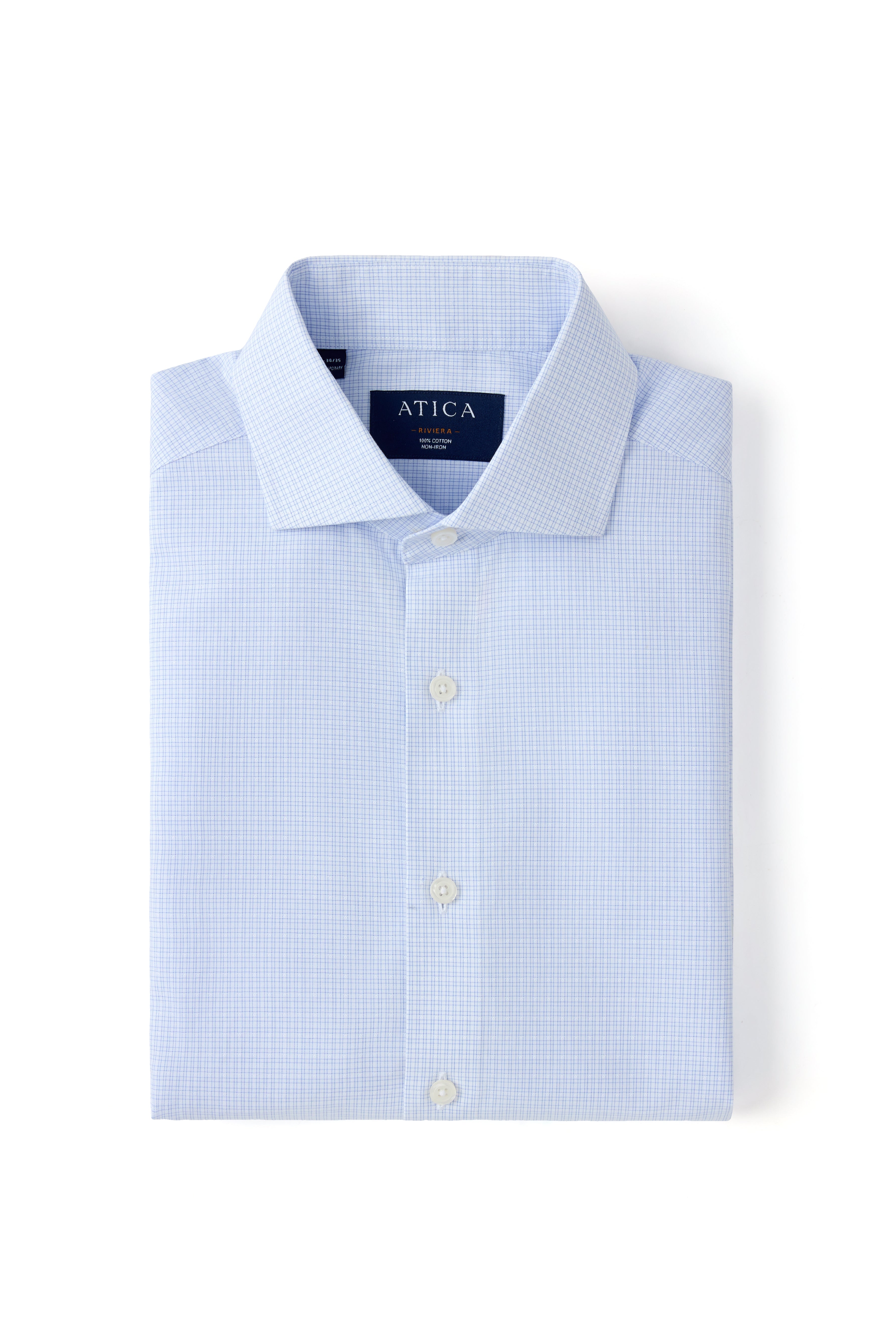 Riviera Light Blue Double Grid Shirt - Atica Man