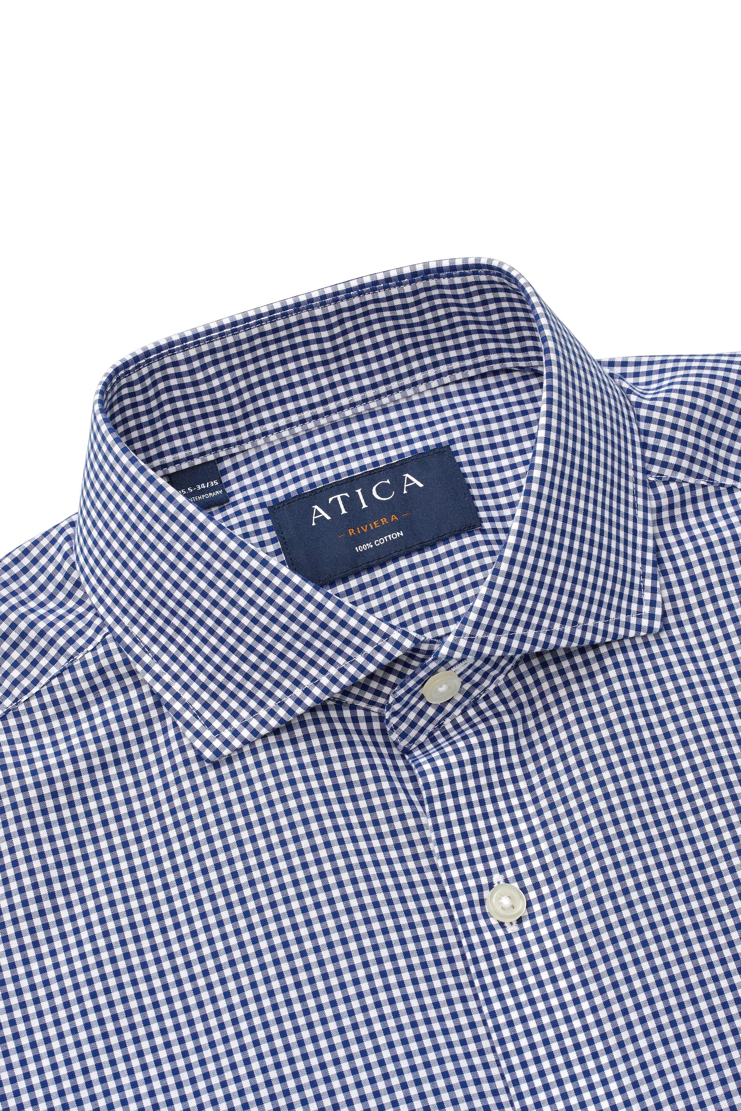 Riviera Navy Check Shirt - Atica Man