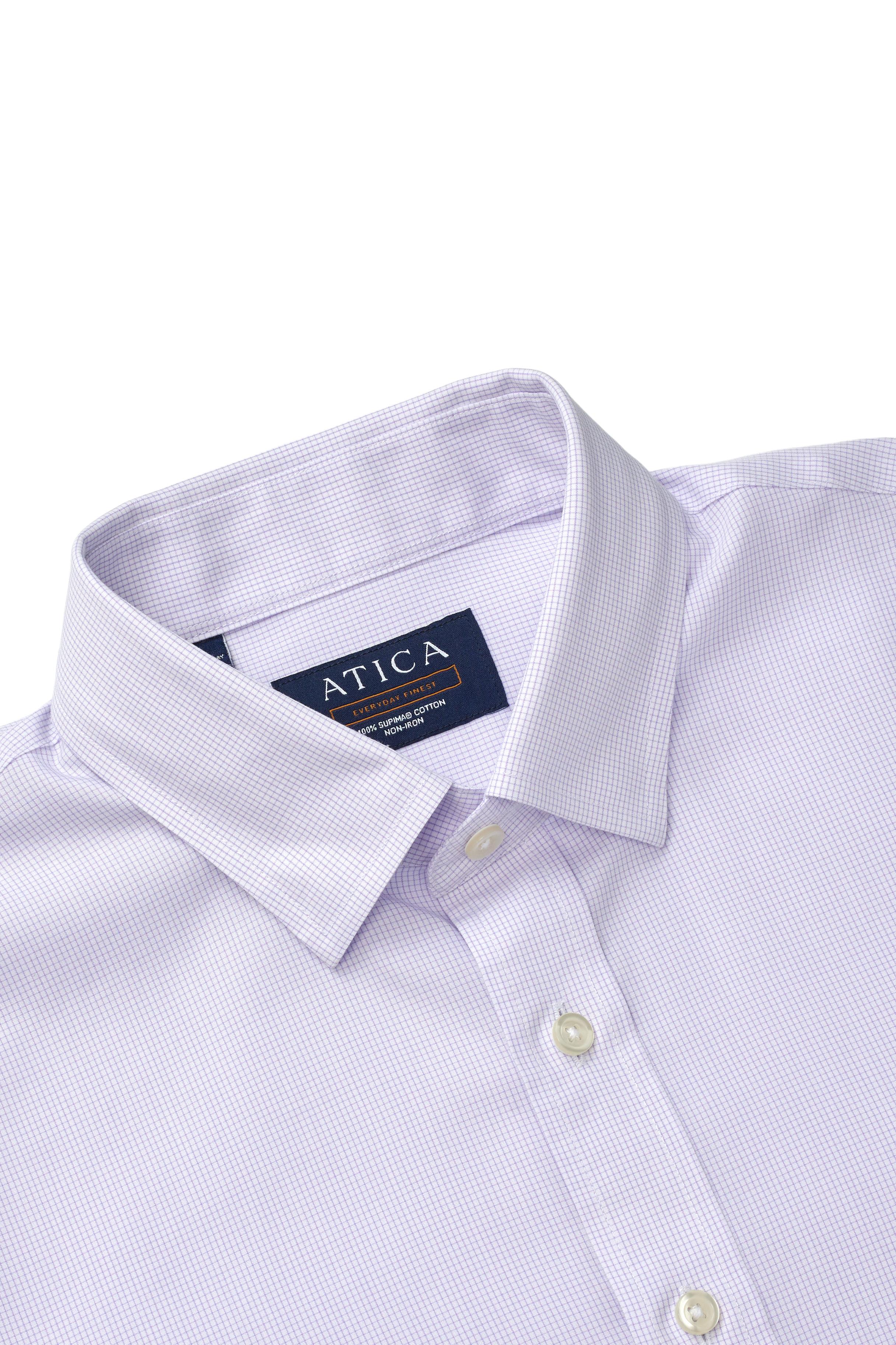EVERYDAY Lavender Micro Grid Shirt - Atica Man