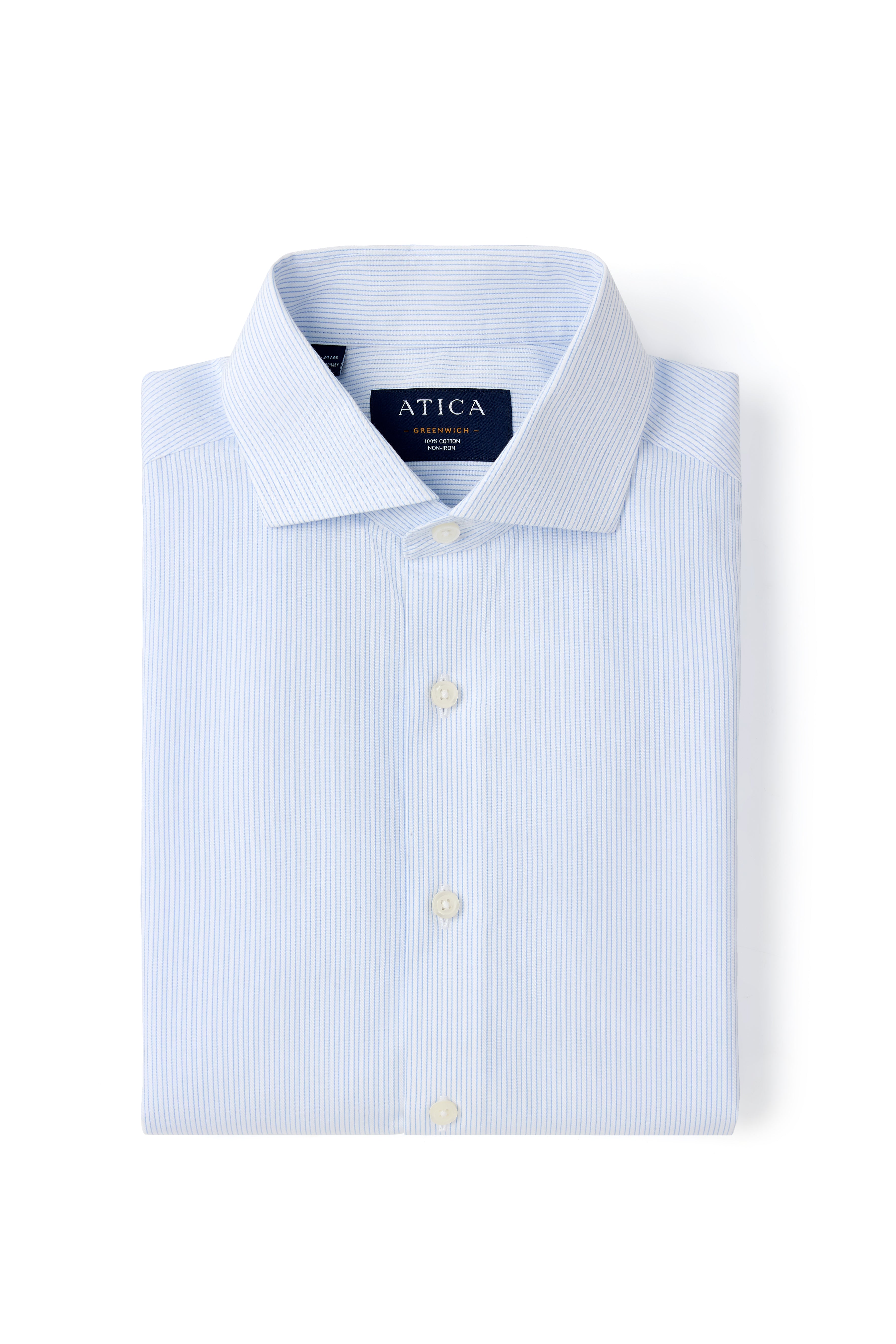 Greenwich Light Blue Textured Stripe Shirt - Atica Man