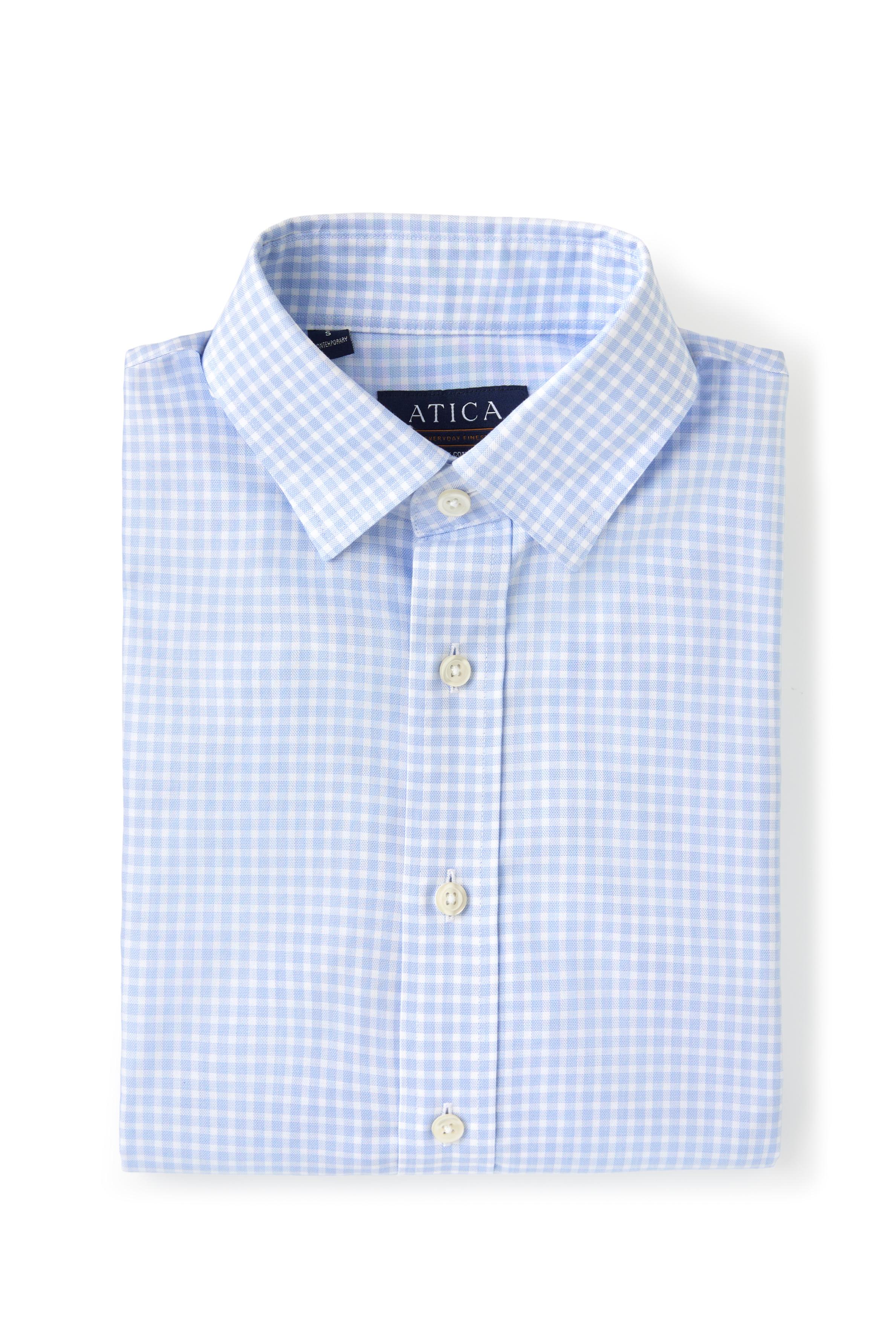 EVERYDAY Light Blue Gingham Shirt - Atica Man