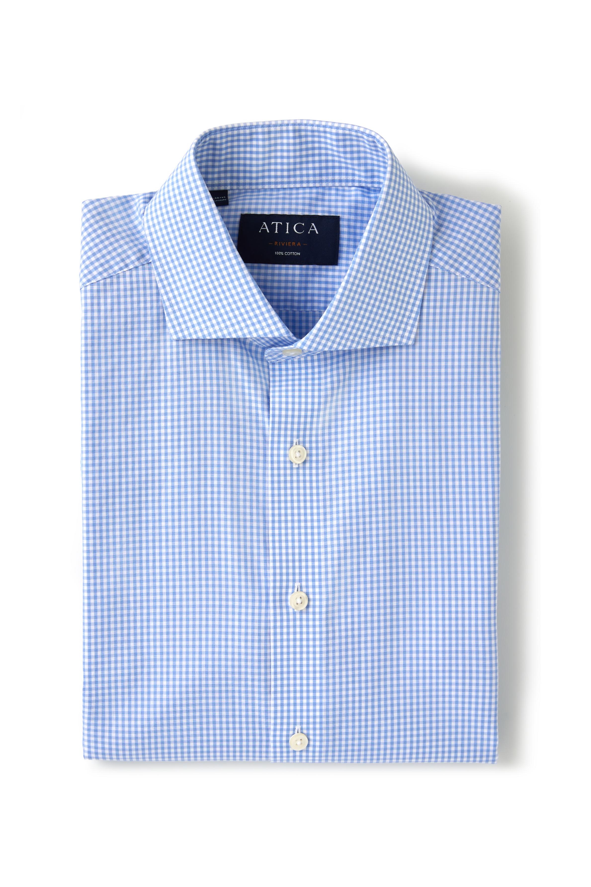 Riviera Light Blue Check Shirt - Atica Man