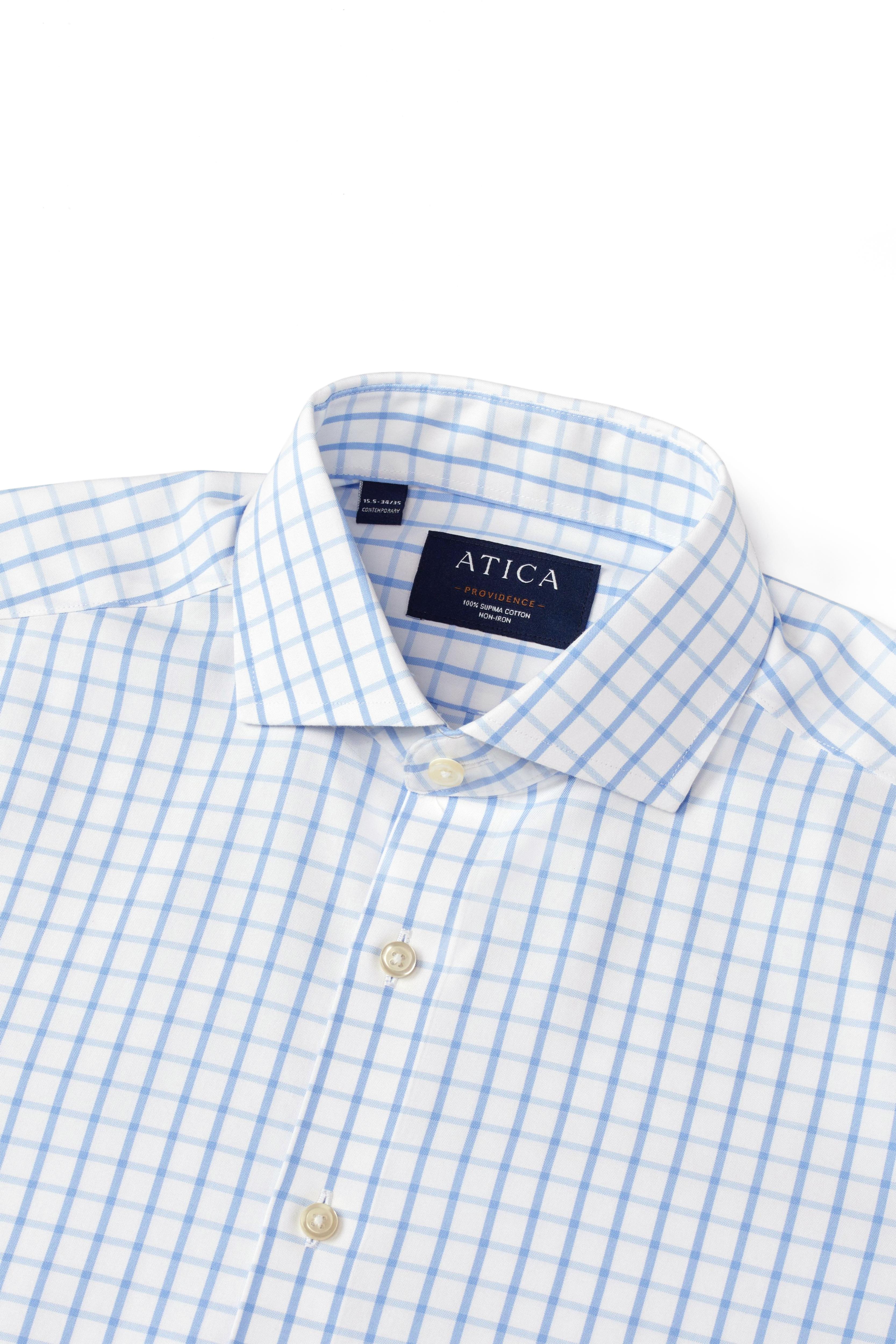 Providence Blue Windowpane Shirt - Atica Man