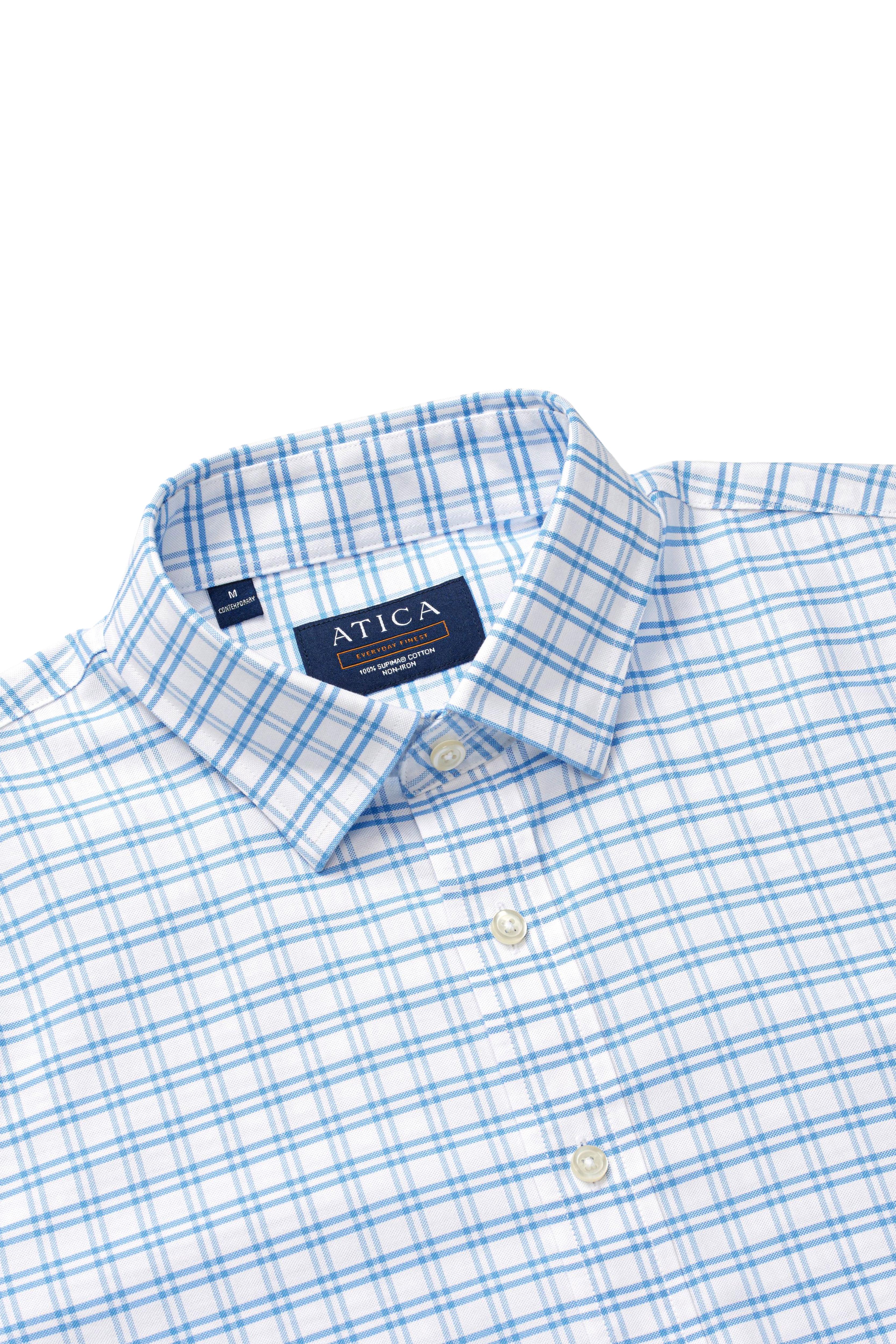 EVERYDAY Light Blue Grid Shirt - Atica Man