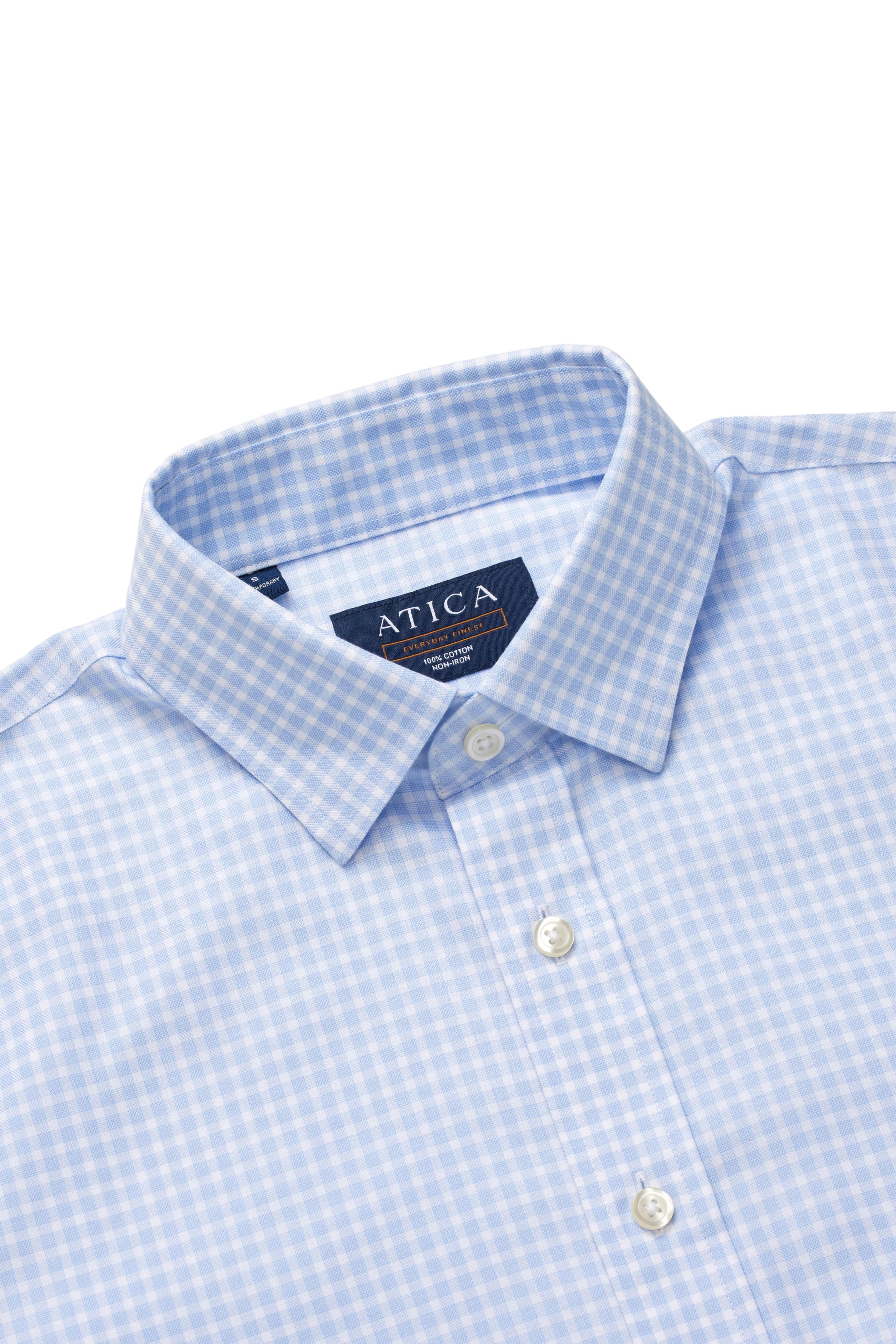 EVERYDAY Light Blue Gingham Shirt - Atica Man