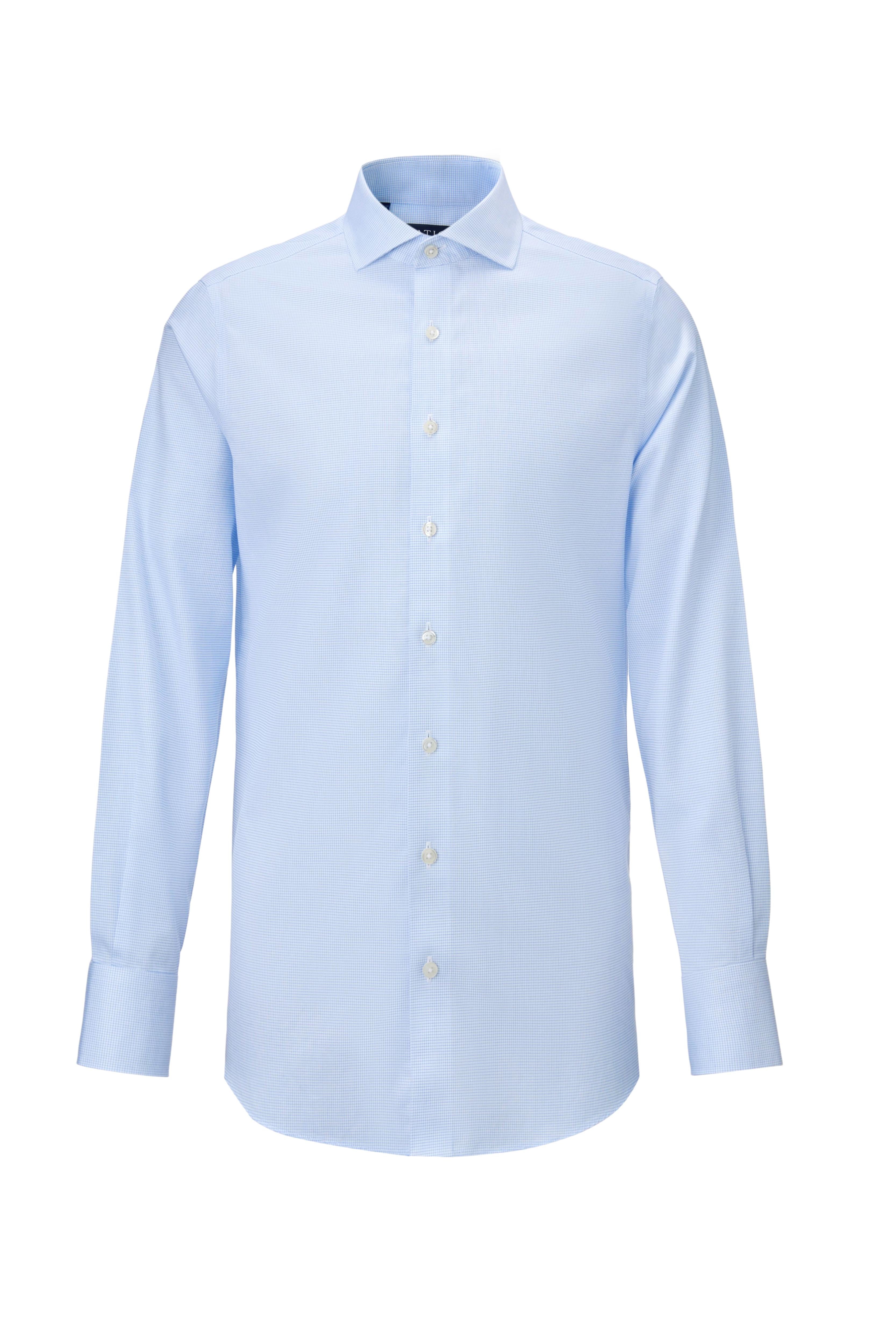 Greenwich Light Blue Grid Shirt - Atica Man