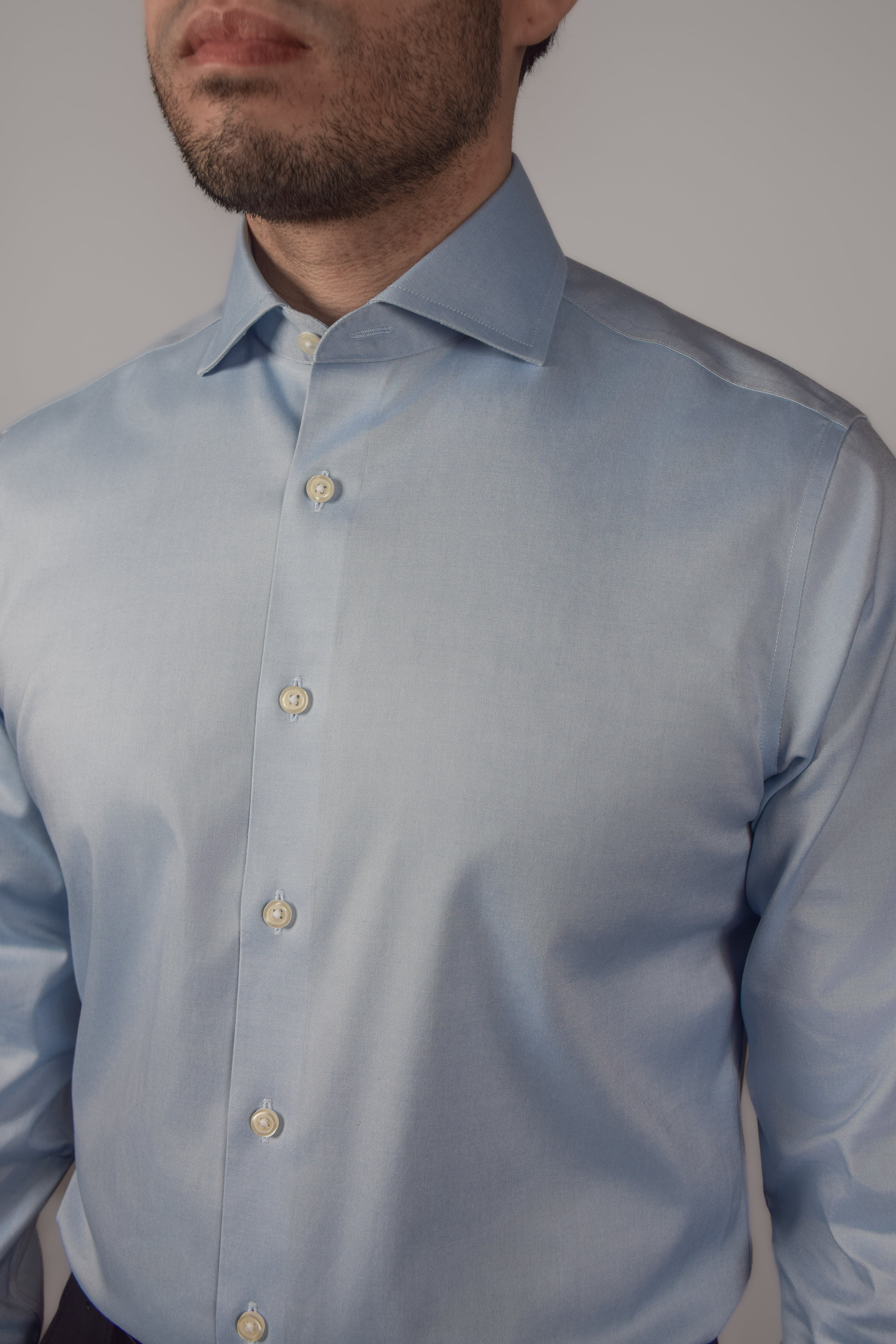 Boston Blue Pinpoint Shirt - Atica Man