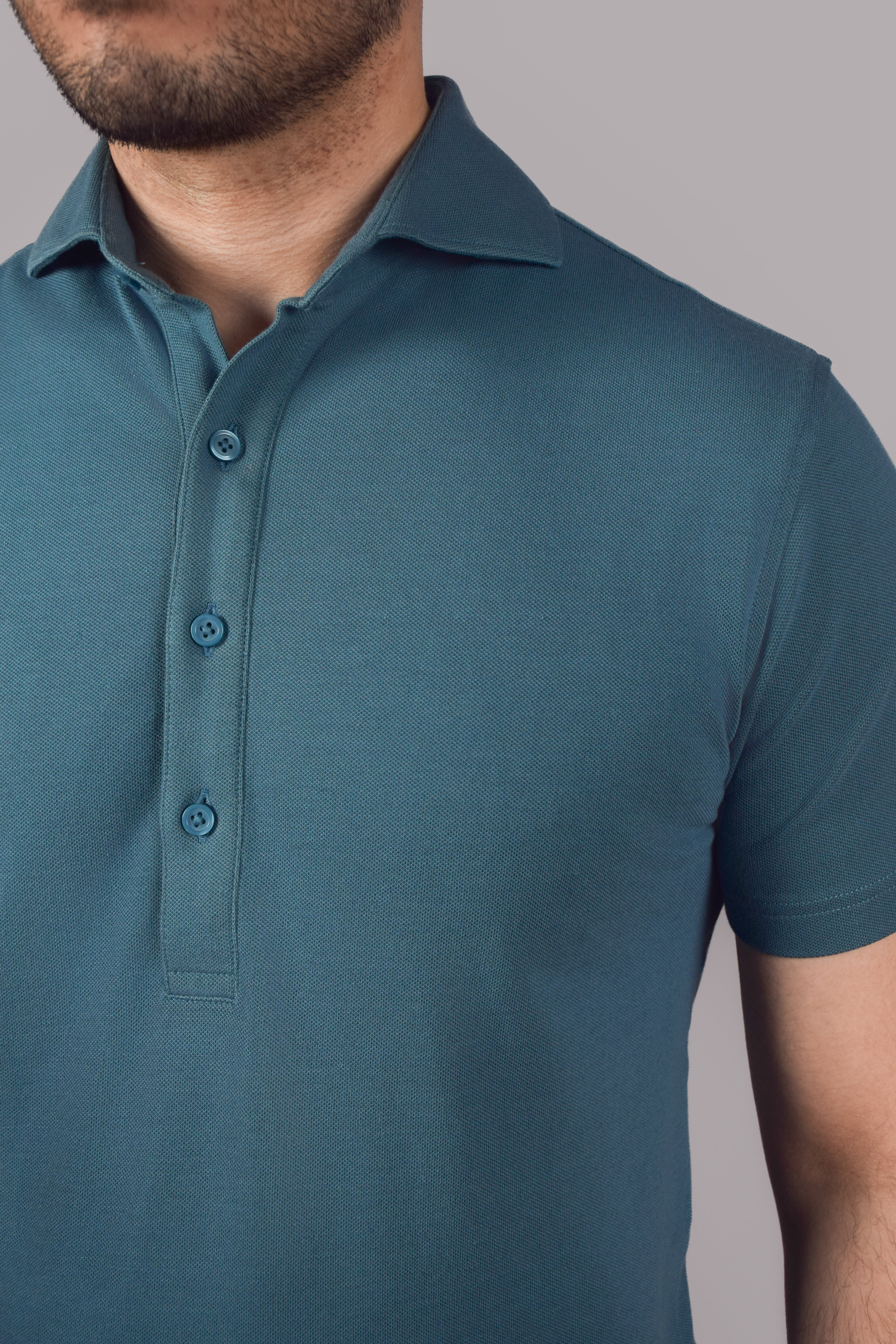 Dress Collar Performance Polo - Turquoise - Atica Man