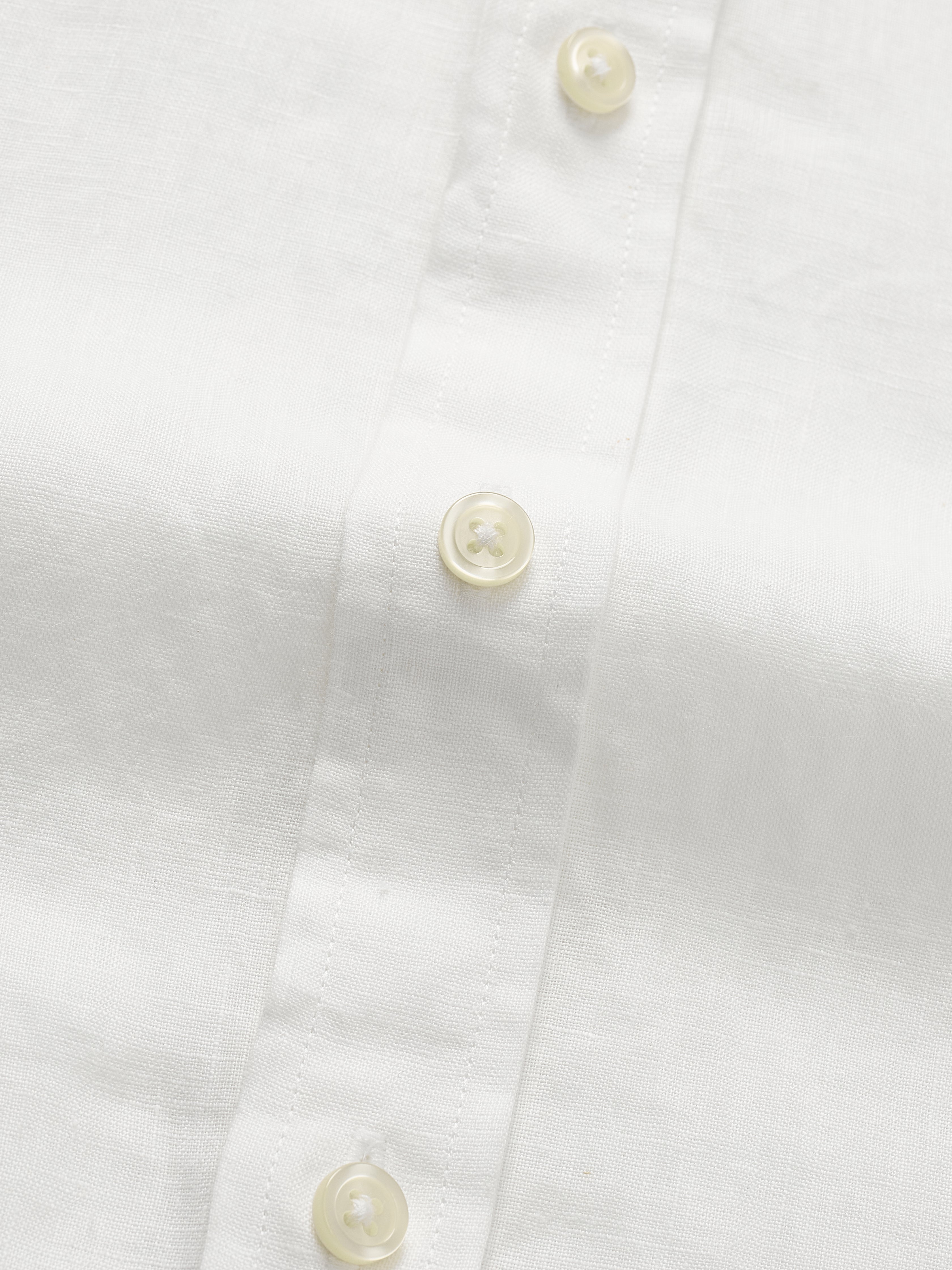 Everyday White Long Sleeve Linen Shirt