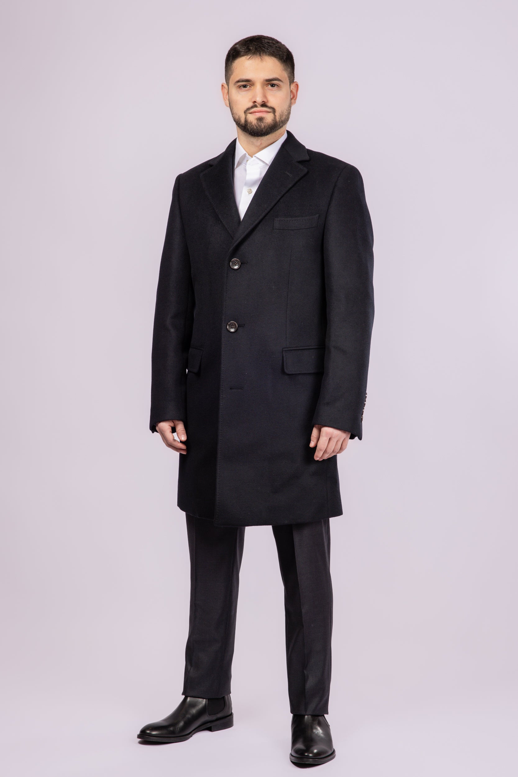 Classic Wool Overcoat - Black - Atica Man