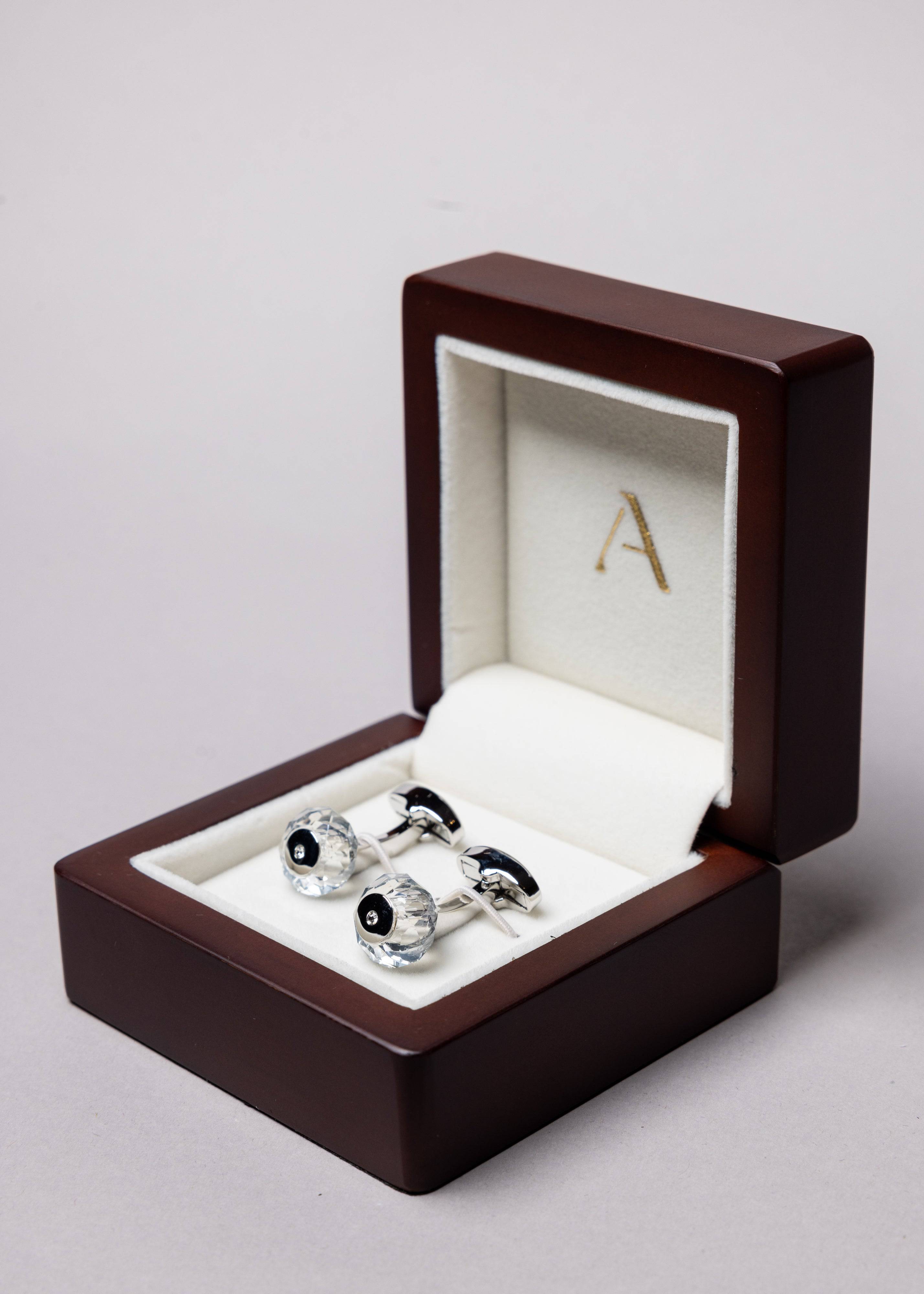 Crystal Knob Cufflinks - Atica Man