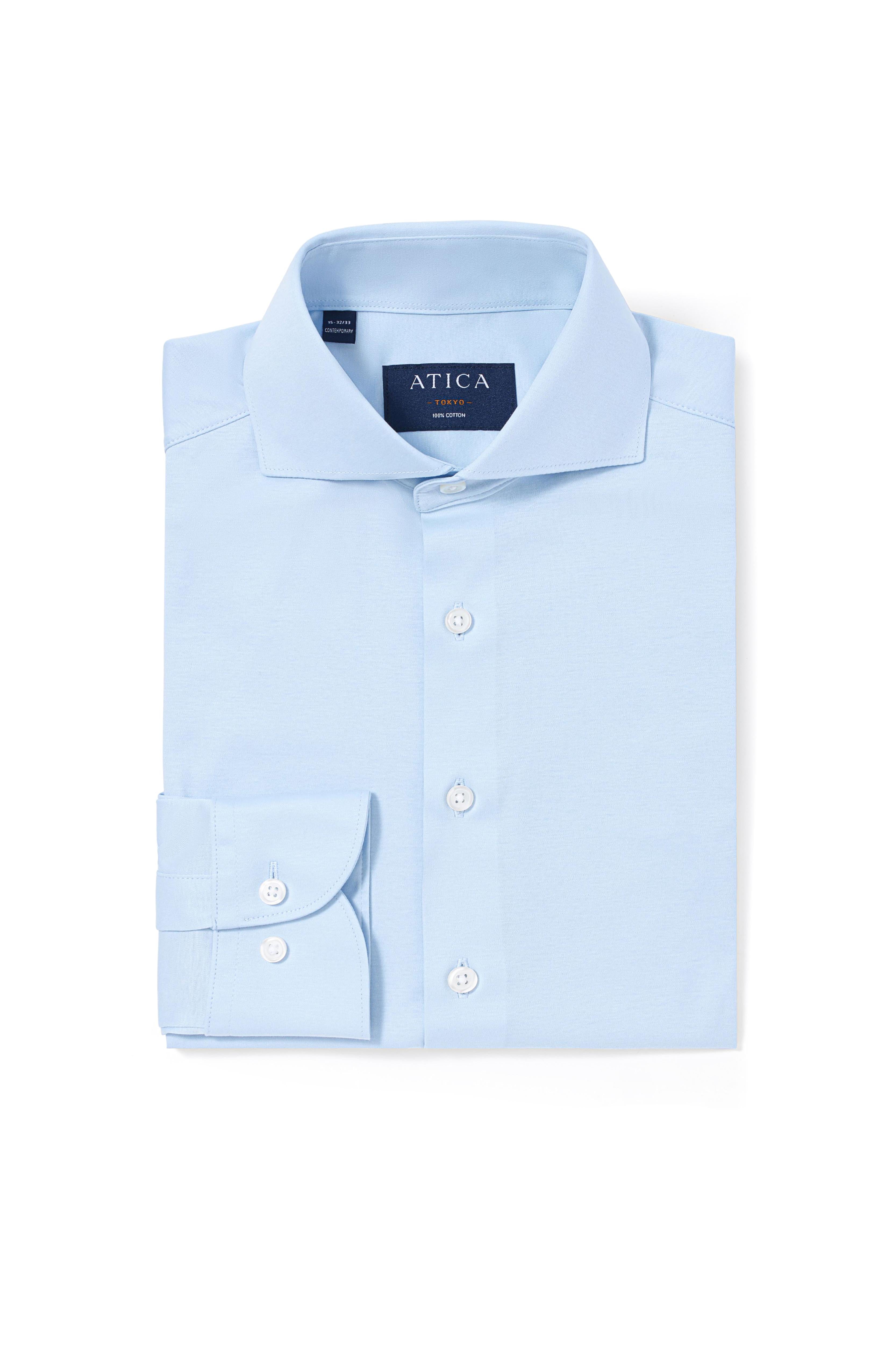 Sky Blue Tokyo Long Sleeve Knit Shirt - Atica Man