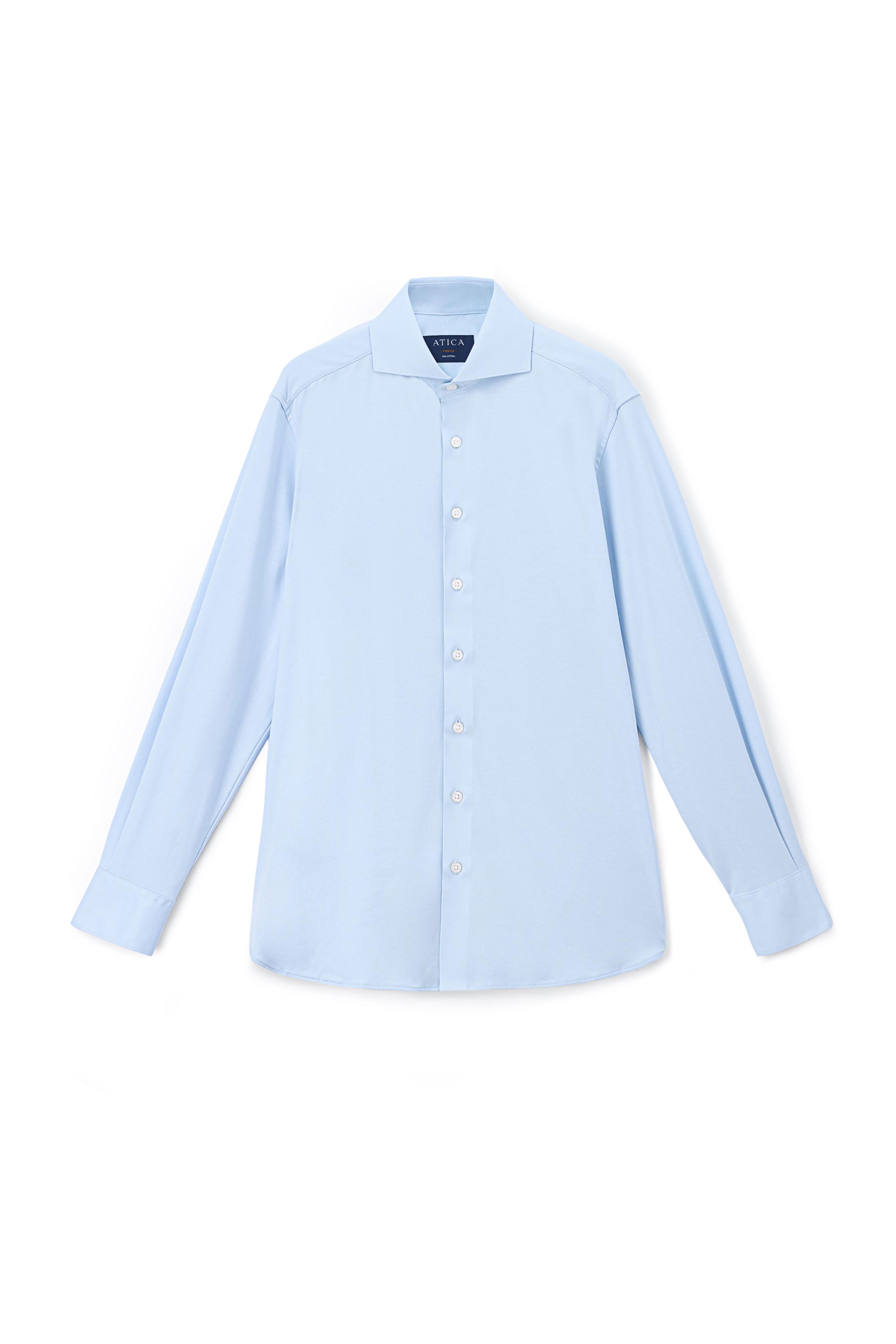 Sky Blue Tokyo Long Sleeve Knit Shirt - Atica Man
