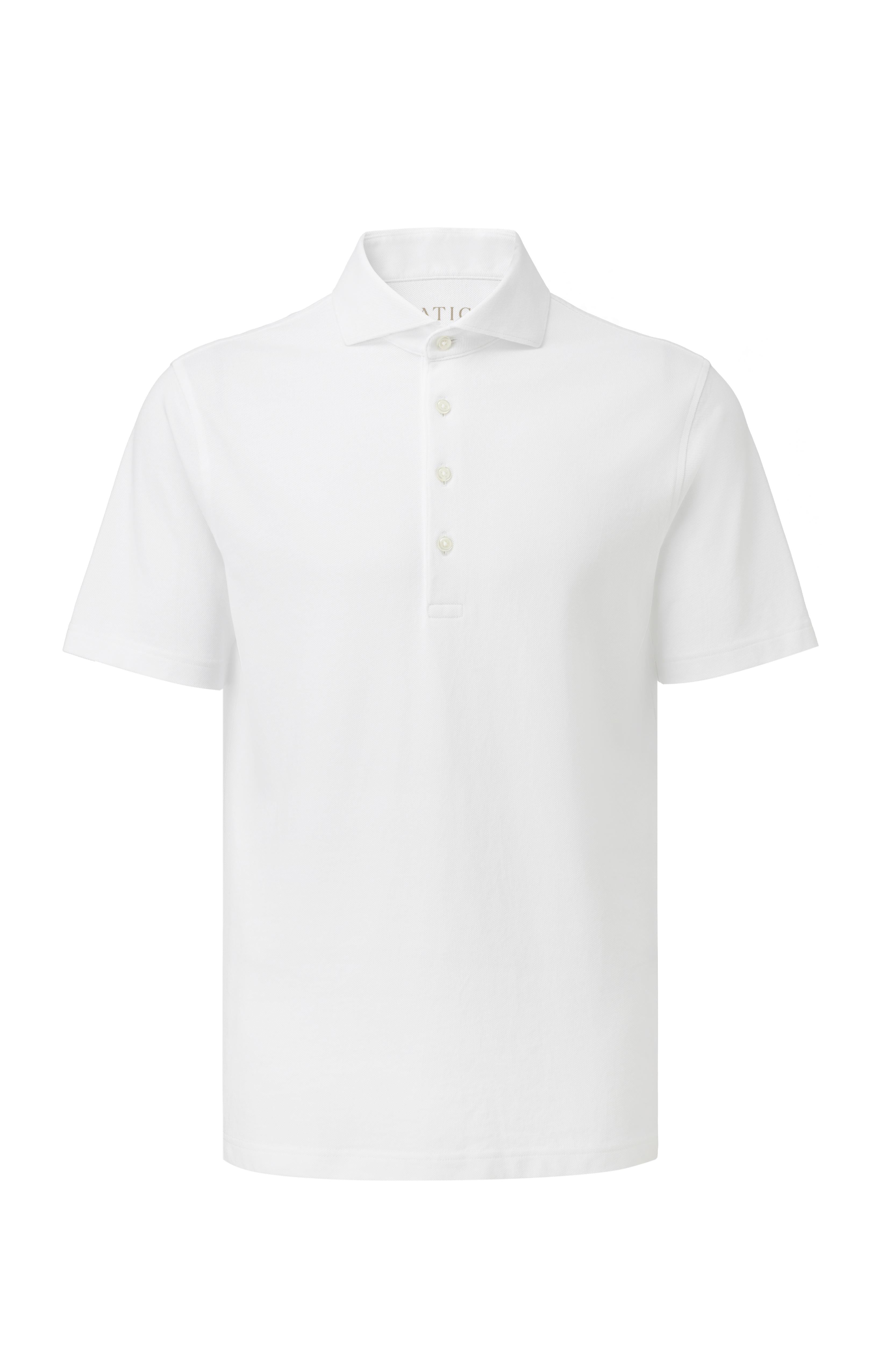 Renewed White Dress Collar Performance Short Sleeve Polo - Atica Man