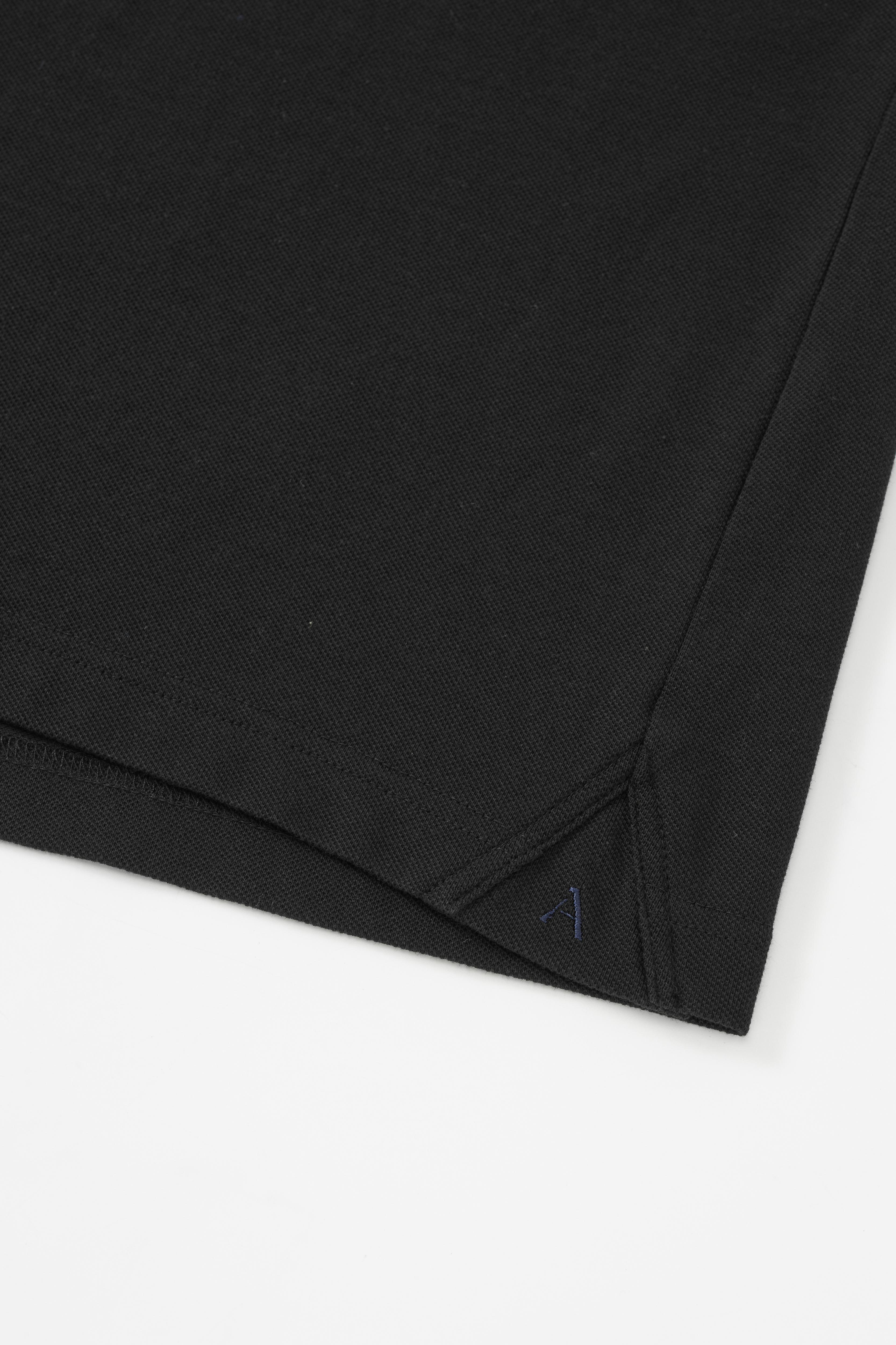 Black Buttonless Performance Polo - Atica Man