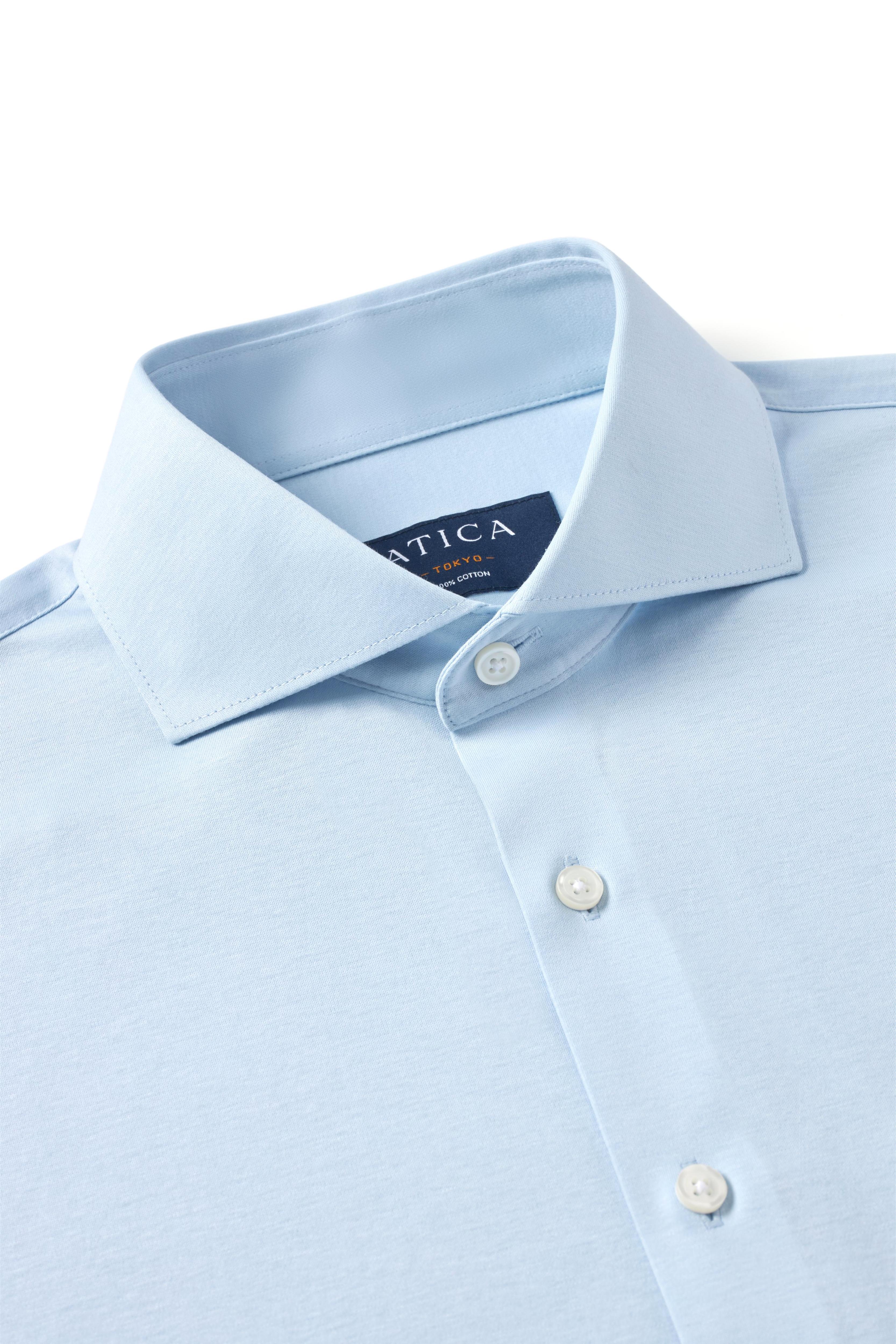 Tokyo Short Sleeve Knit Shirt Sky Blue - Atica Man