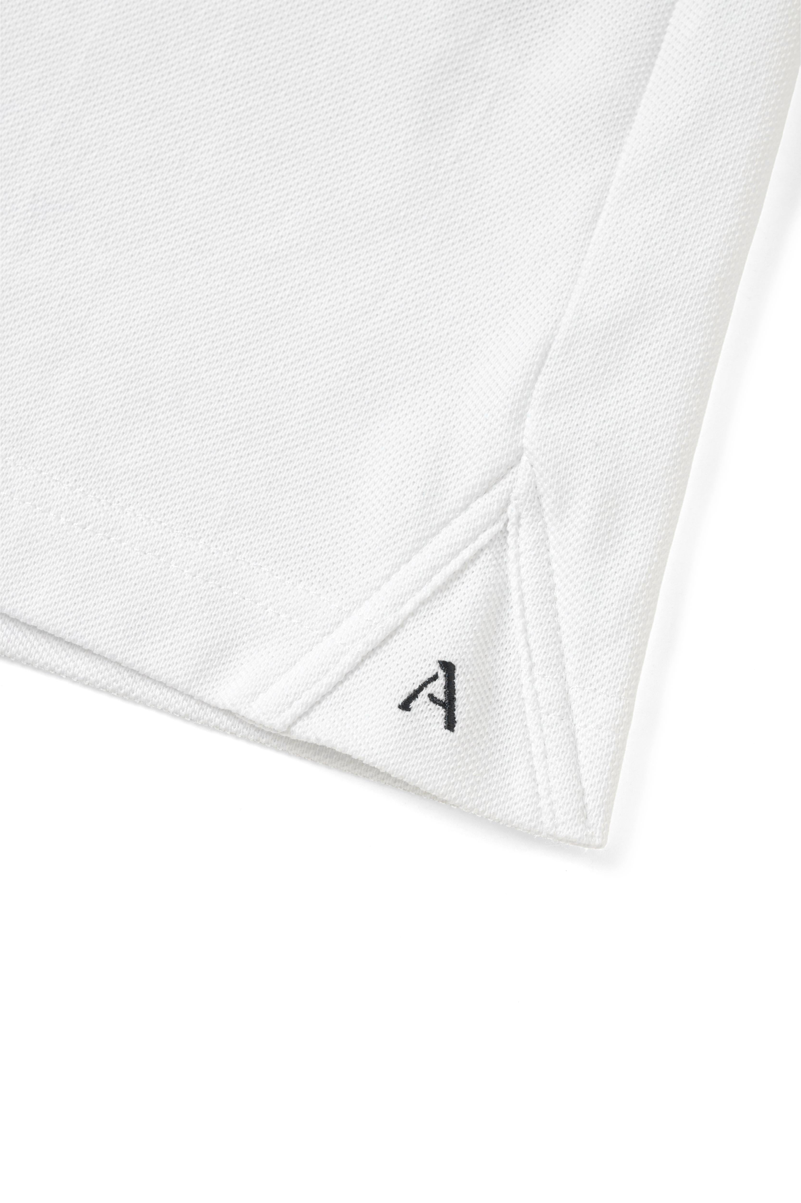 Renewed White Dress Collar Performance Short Sleeve Polo - Atica Man
