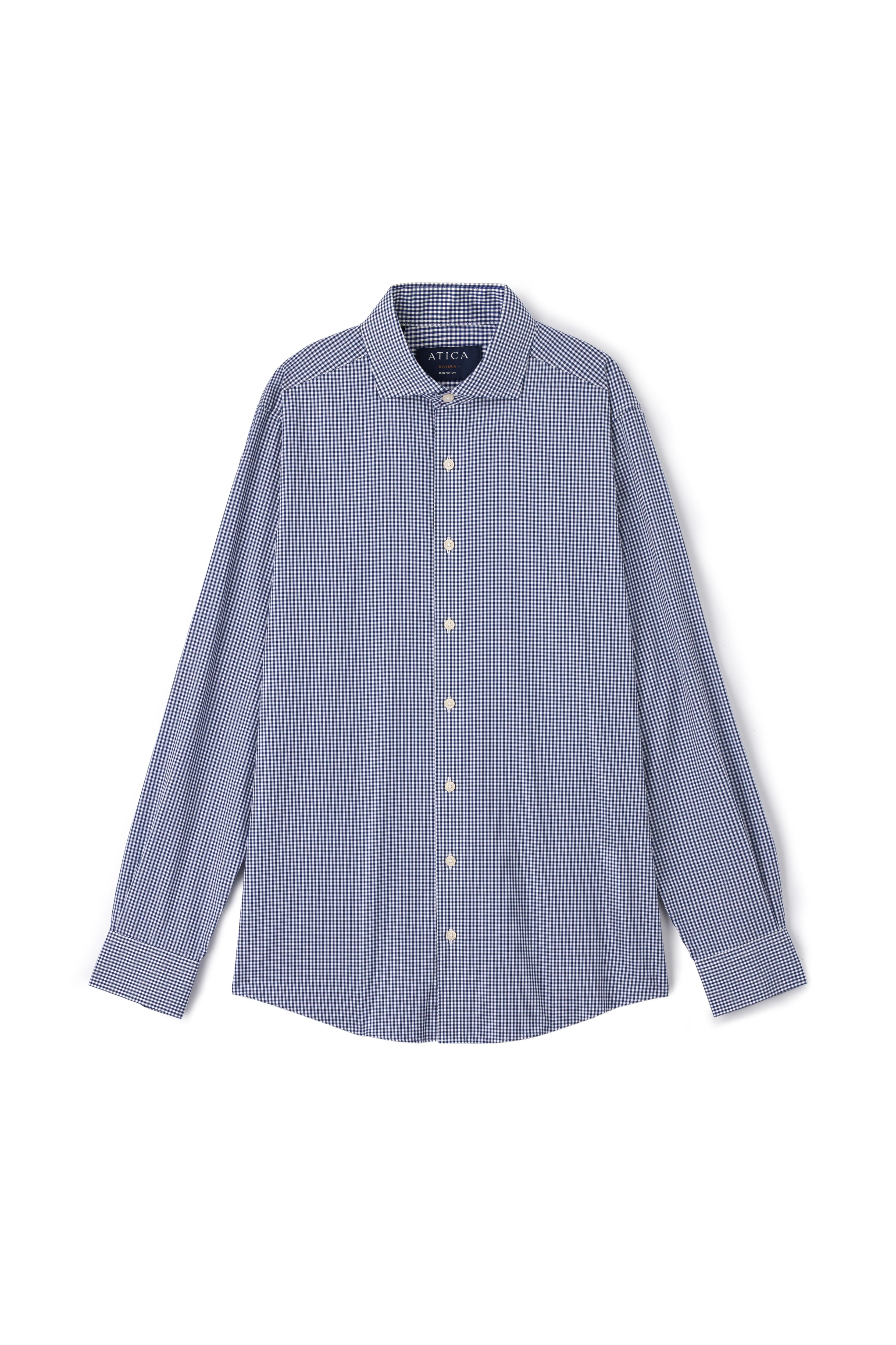 Riviera Navy Check Shirt - Atica Man