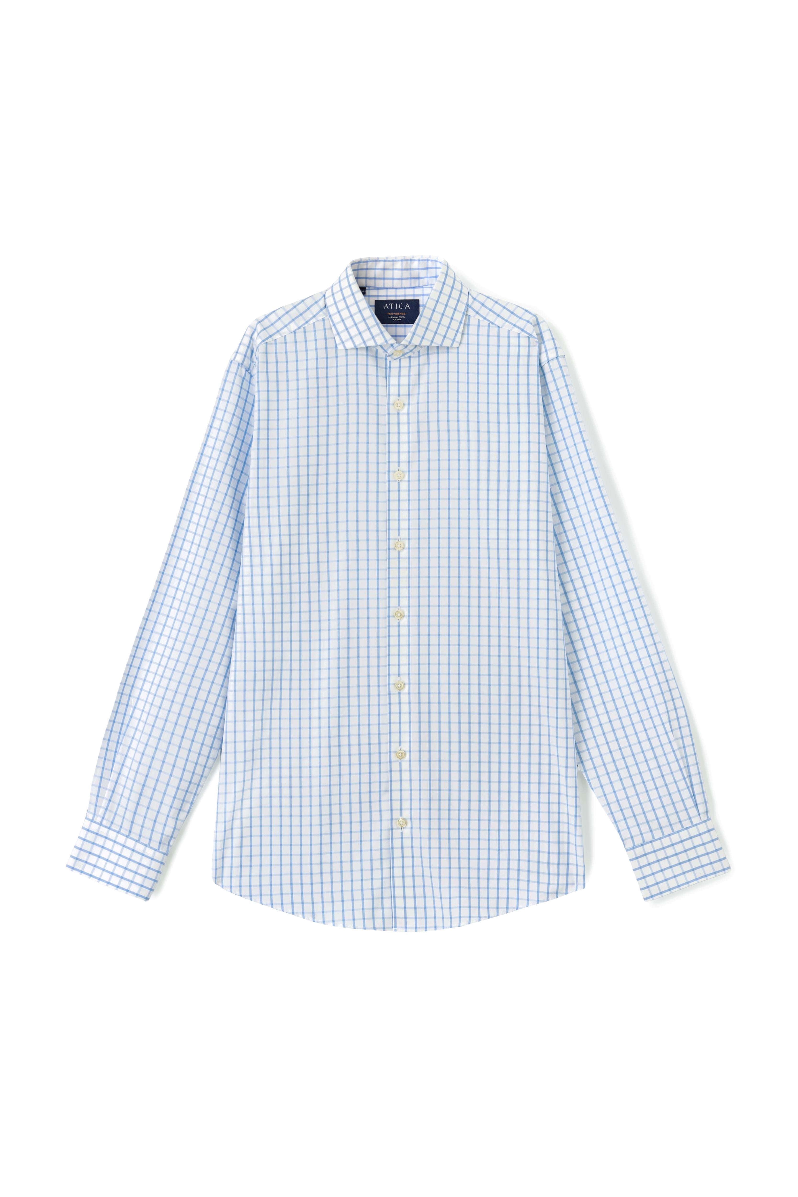 Providence Blue Windowpane Shirt - Atica Man