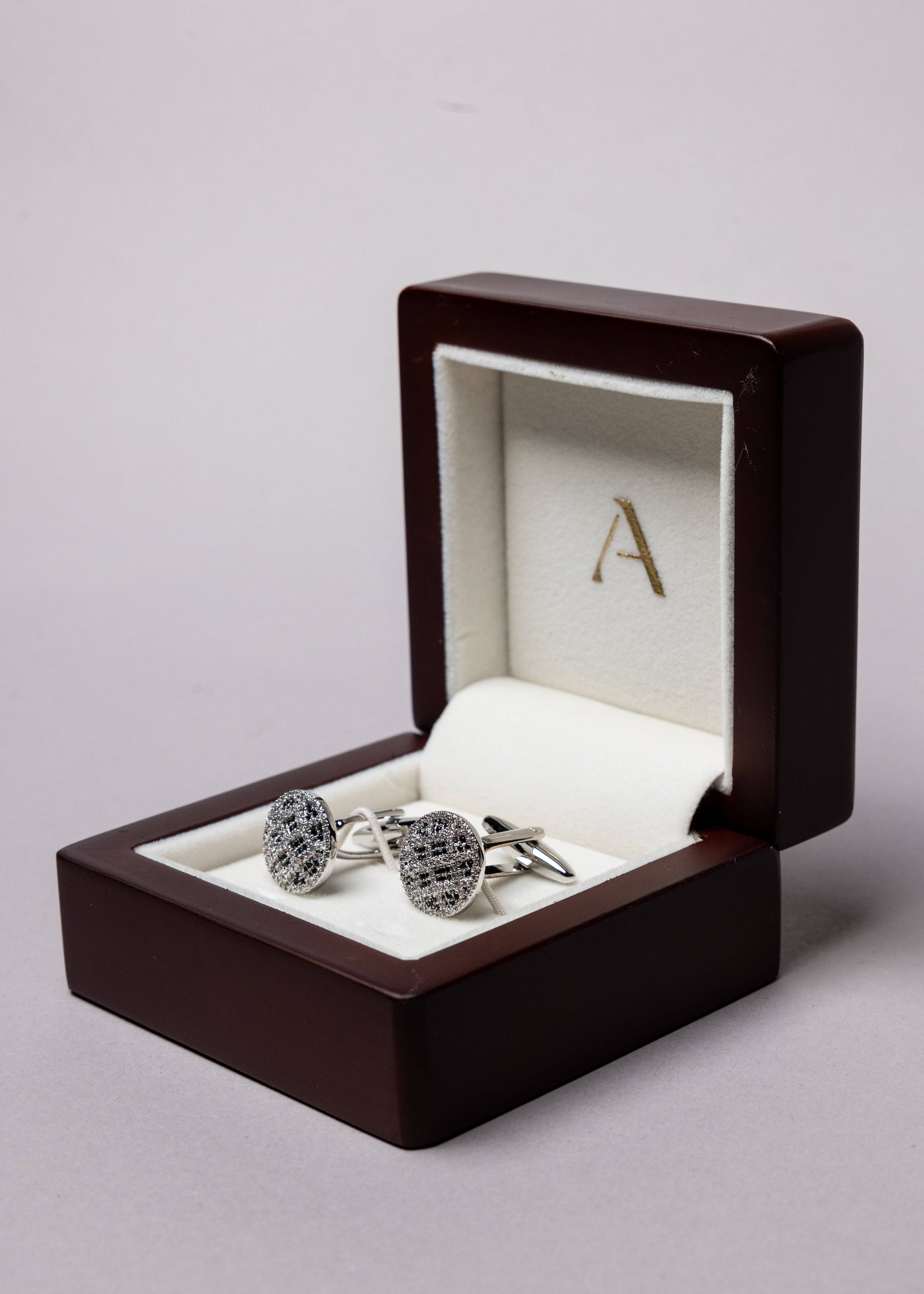Grid Gleam Cufflinks - Atica Man