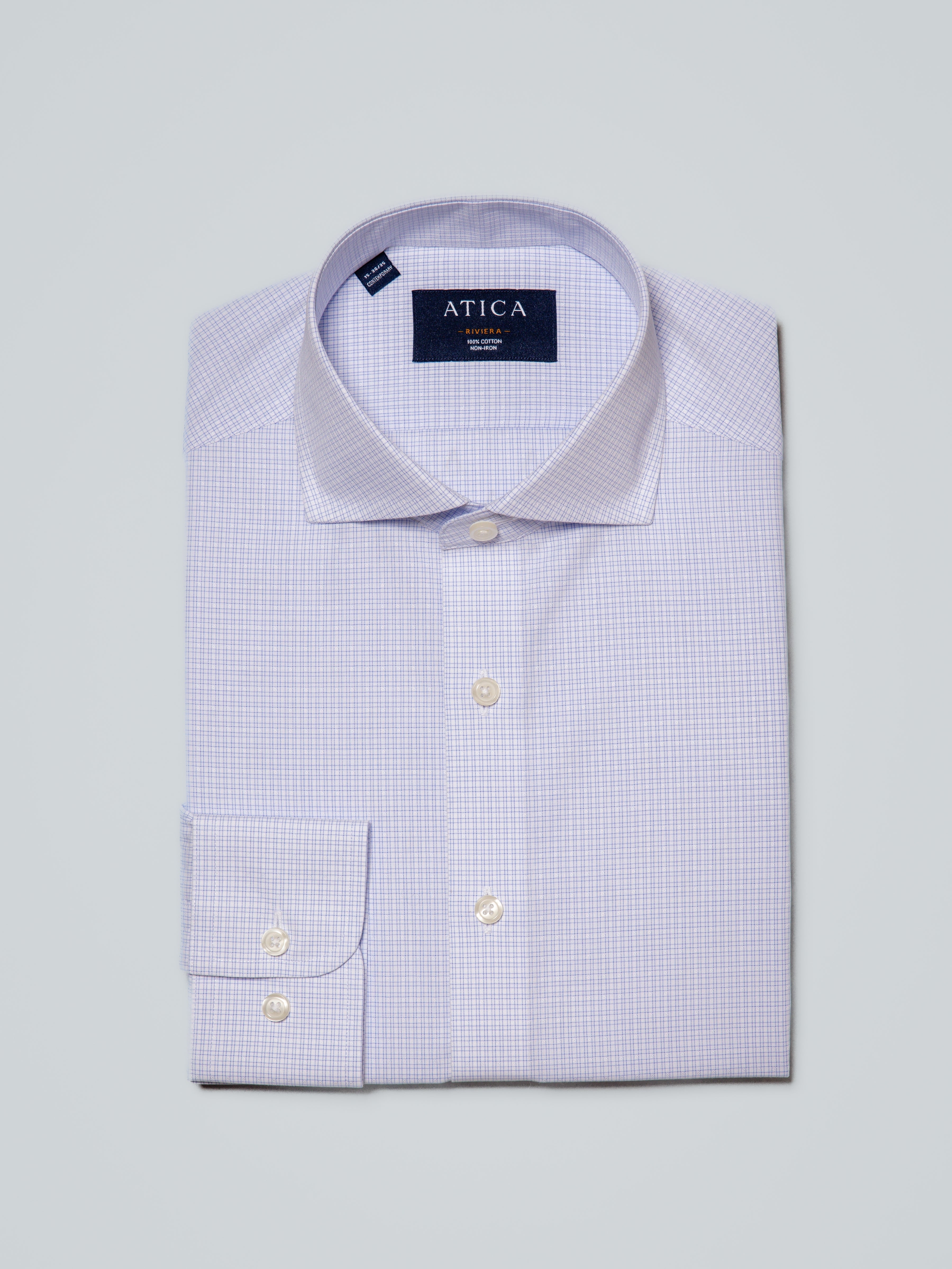 Riviera Light Blue Double Grid Shirt - Atica Man