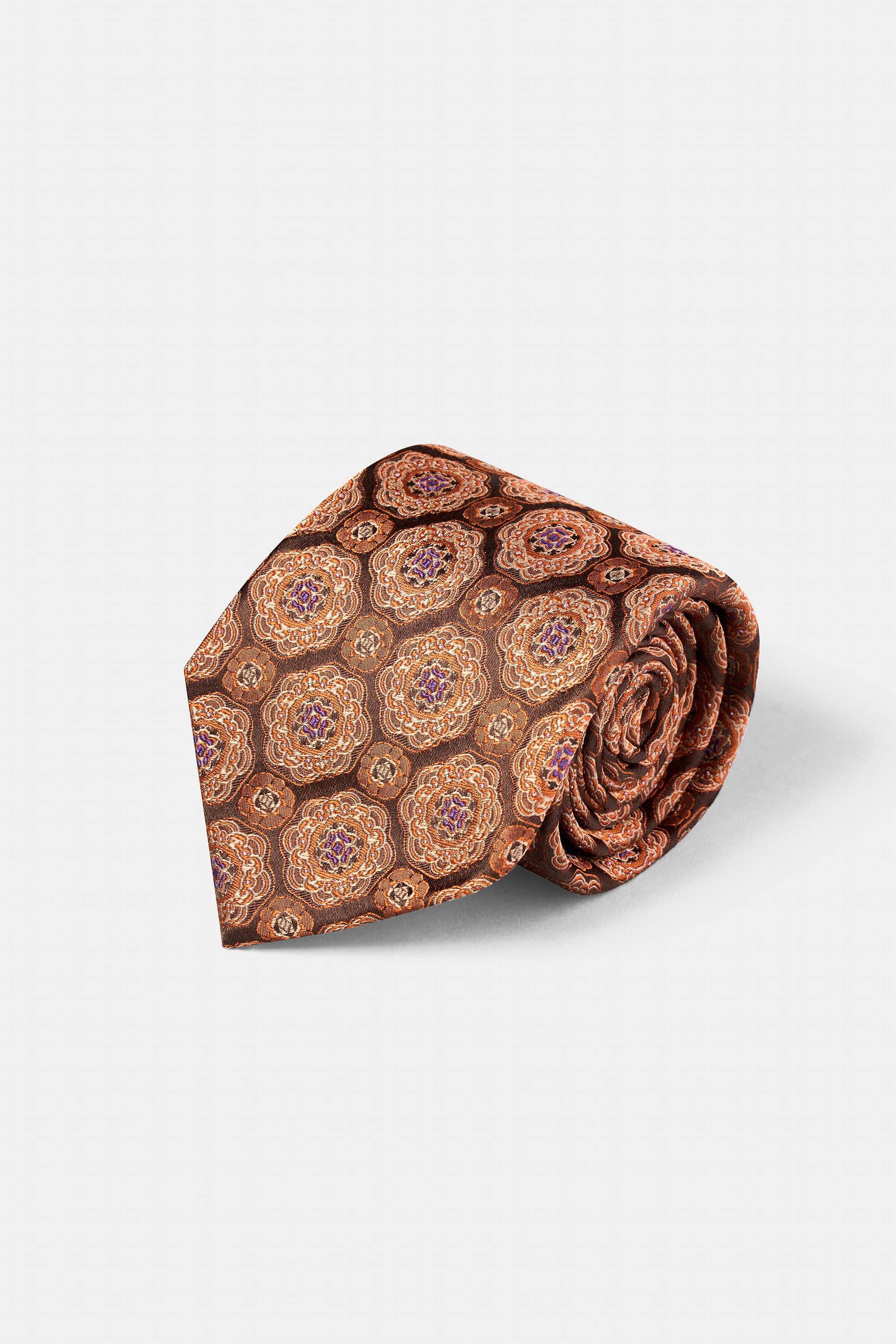 Woven Tie | 100% Silk | Medallion  Pattern.