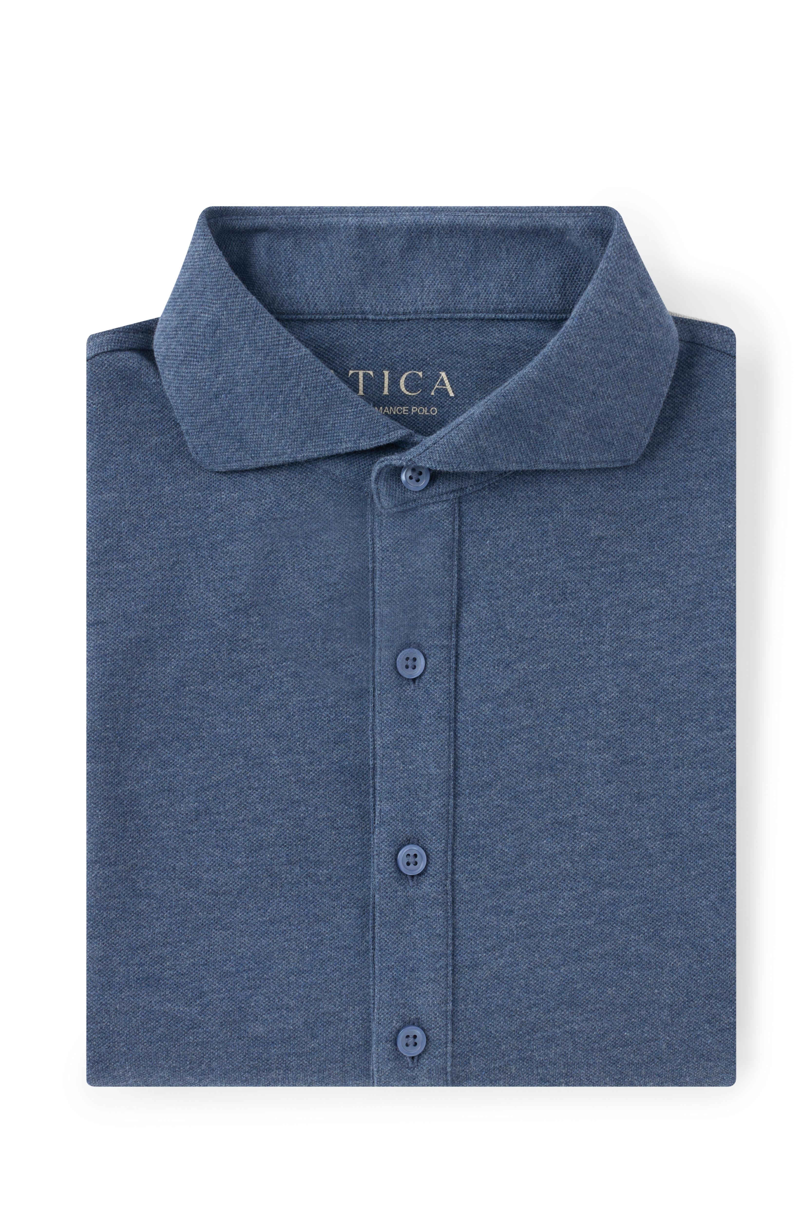 Dress Collar Performance Polo - Heather Blue - Atica Man