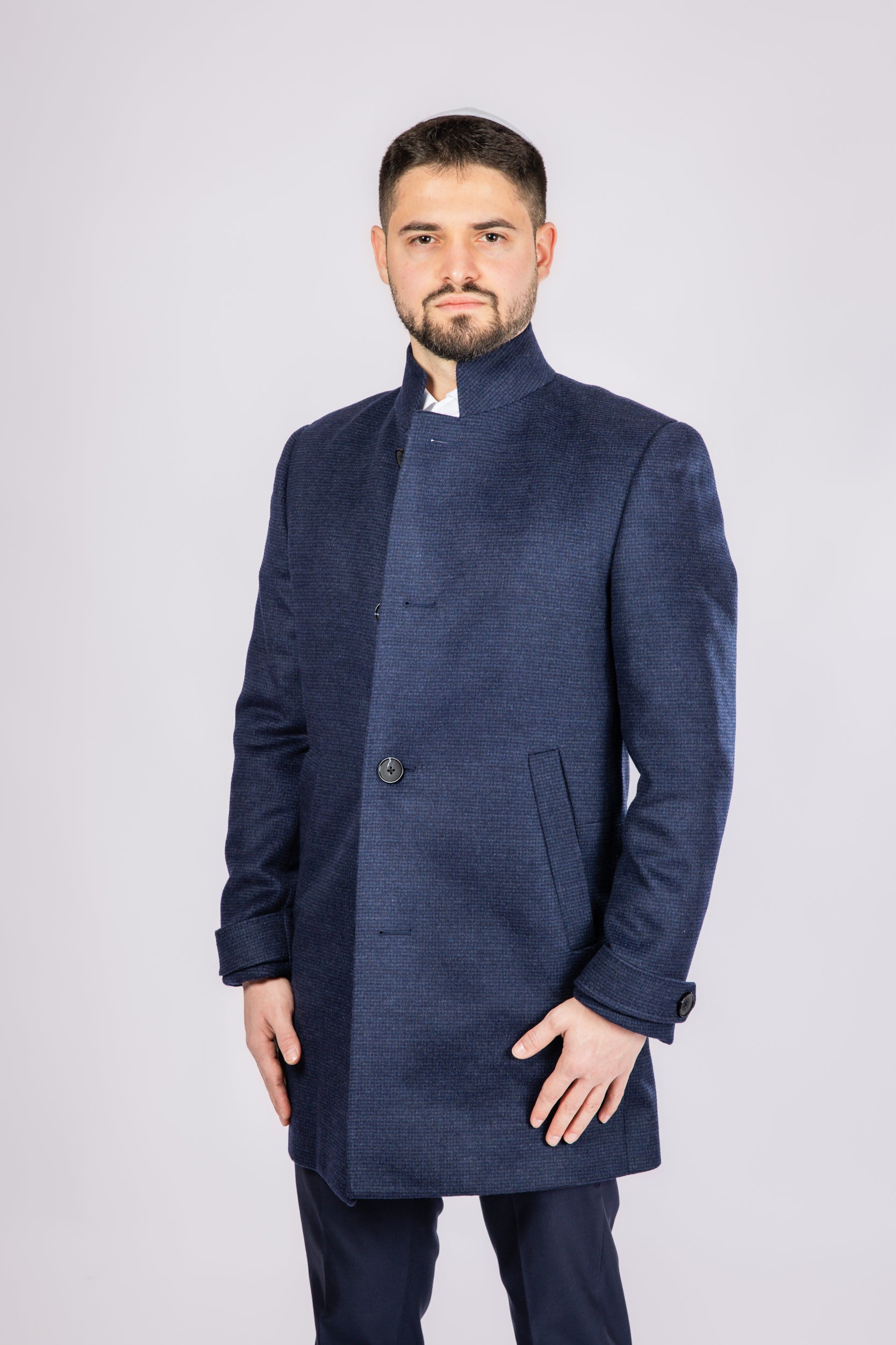 Standing Collar Wool Carcoat - Atica Man