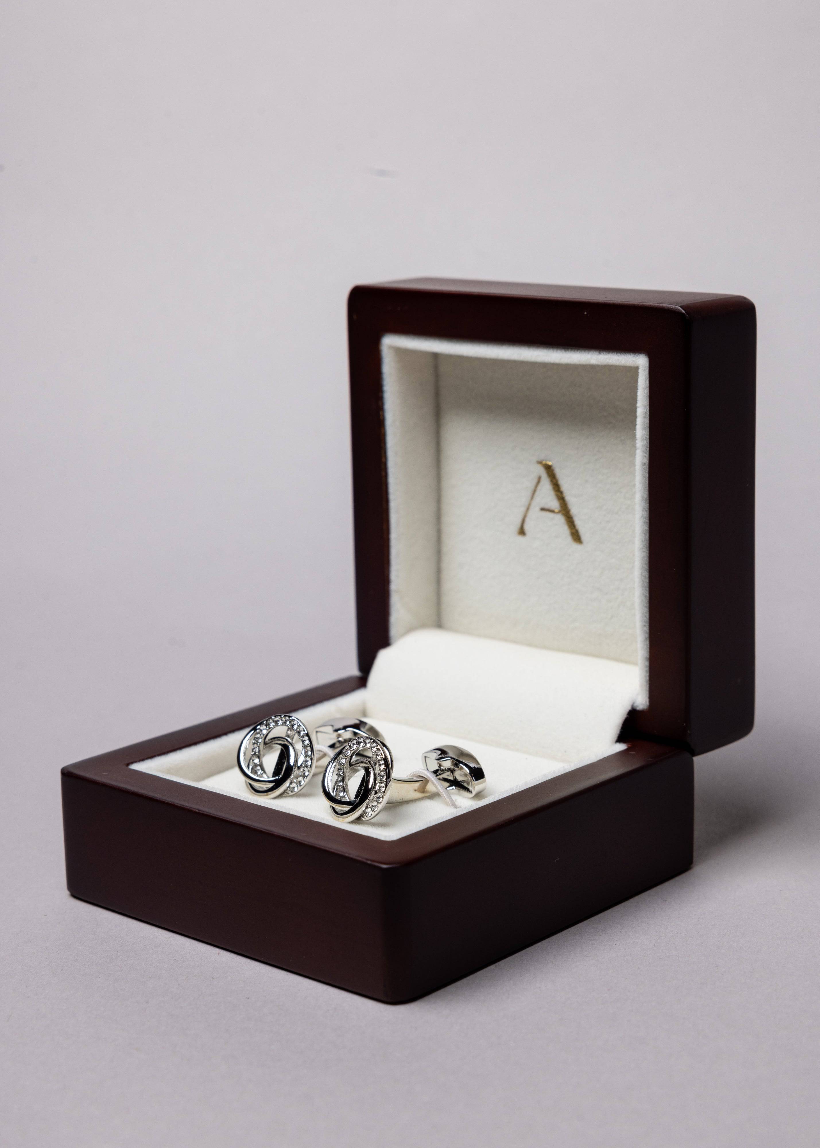 Swarovski Interspiral Diamond Stud Cufflinks - Atica Man