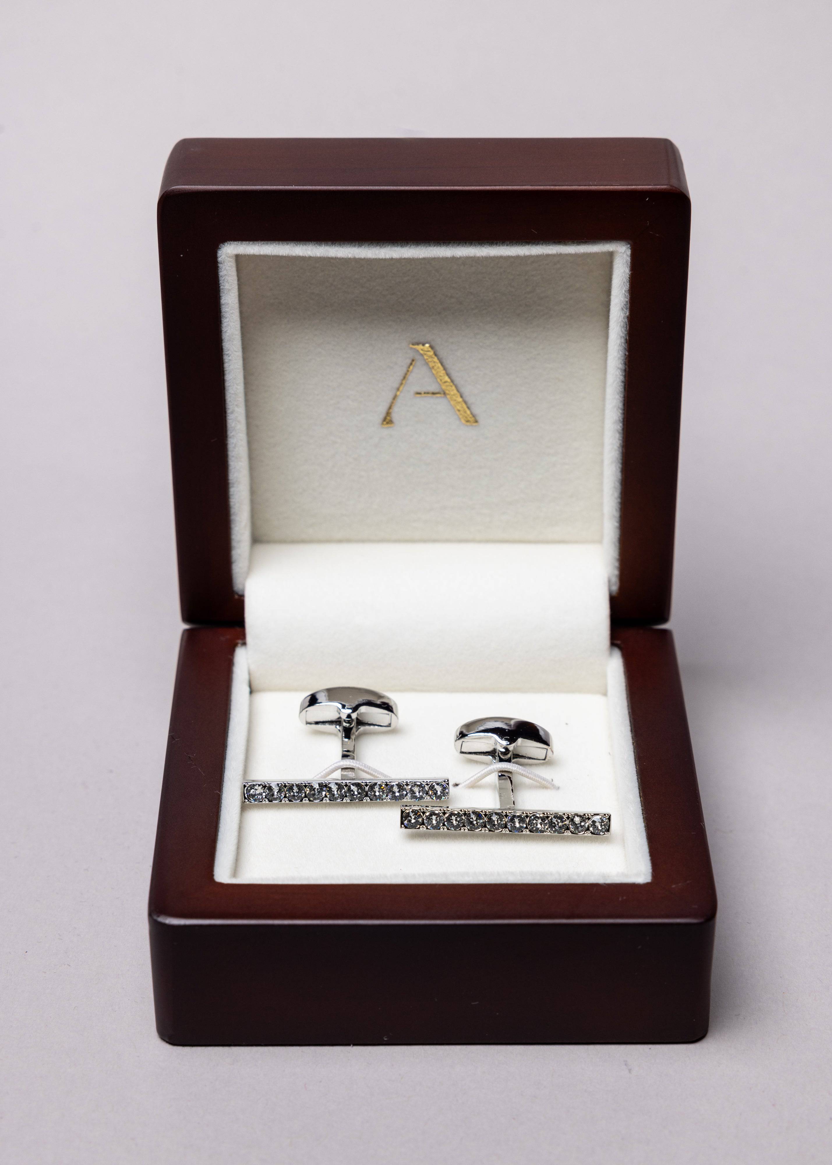 Swarovski Shimmer Bar Cufflinks - Atica Man