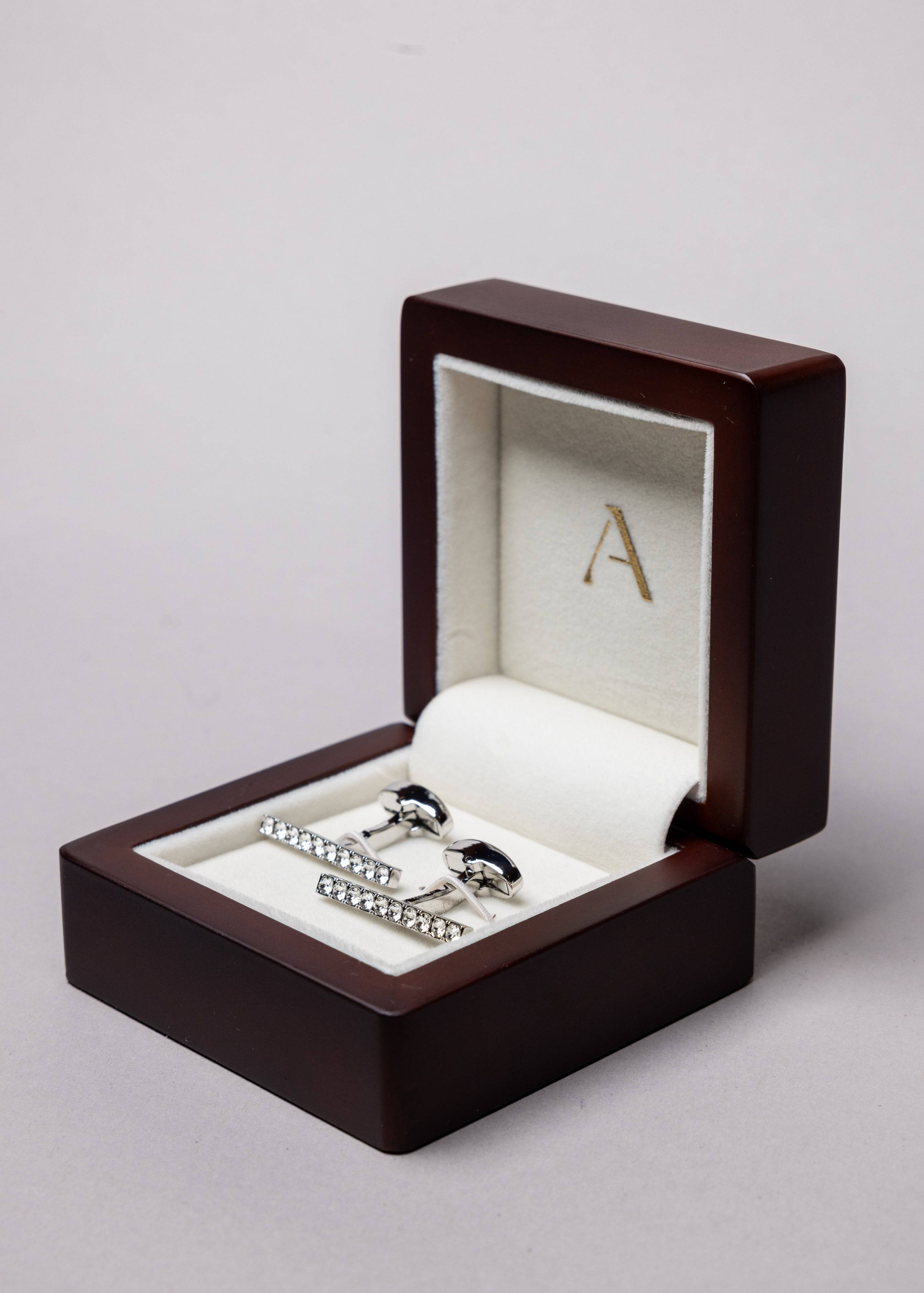 Swarovski Shimmer Bar Cufflinks - Atica Man