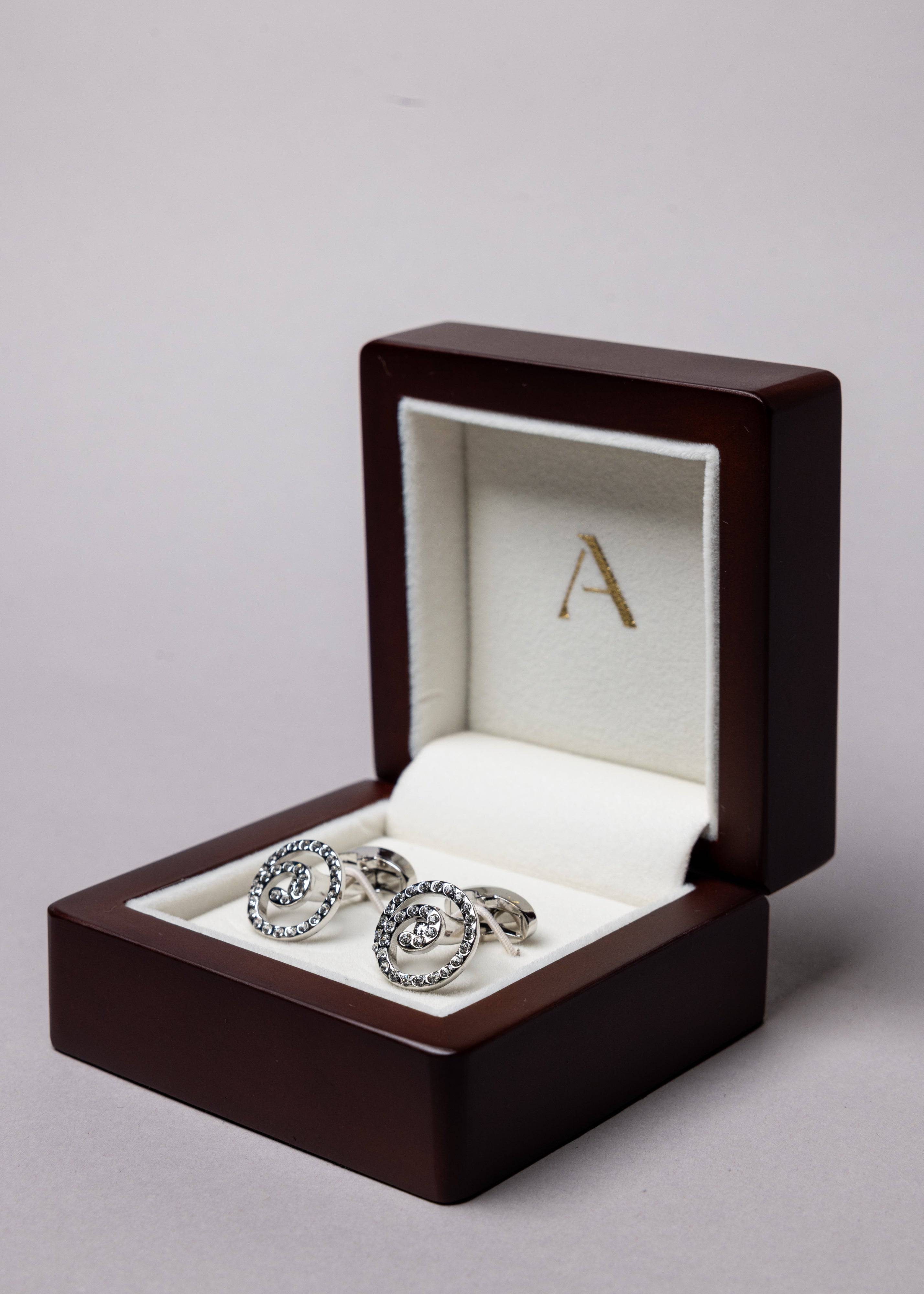 Swarovski Spiral Stud Cufflinks - Atica Man