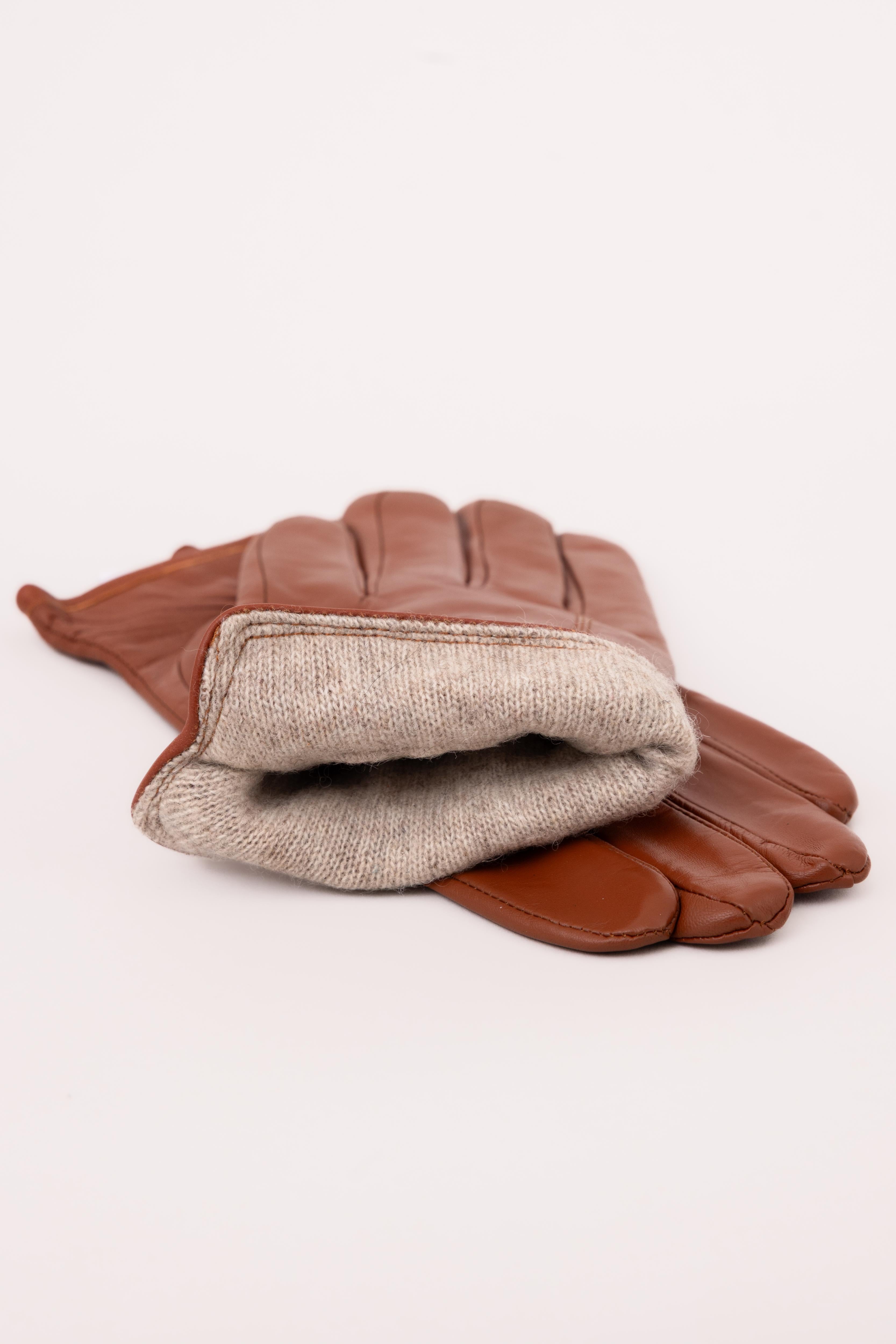 Men’s Nappa Leather Wool Lined Touchscreen Gloves - Atica Man