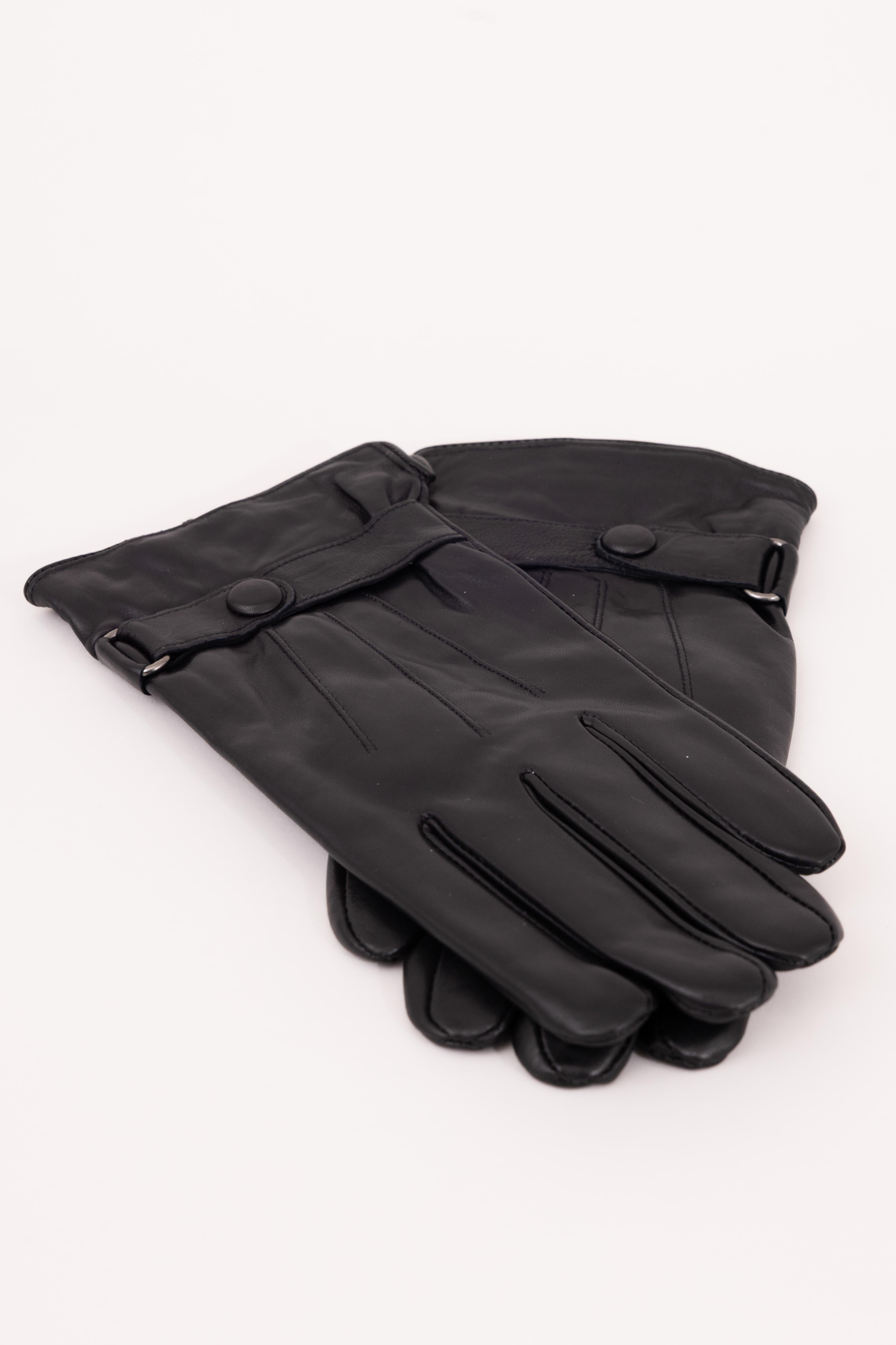 Men’s Nappa Leather Wool Lined Touchscreen Gloves with Wrist Buckle - Atica Man