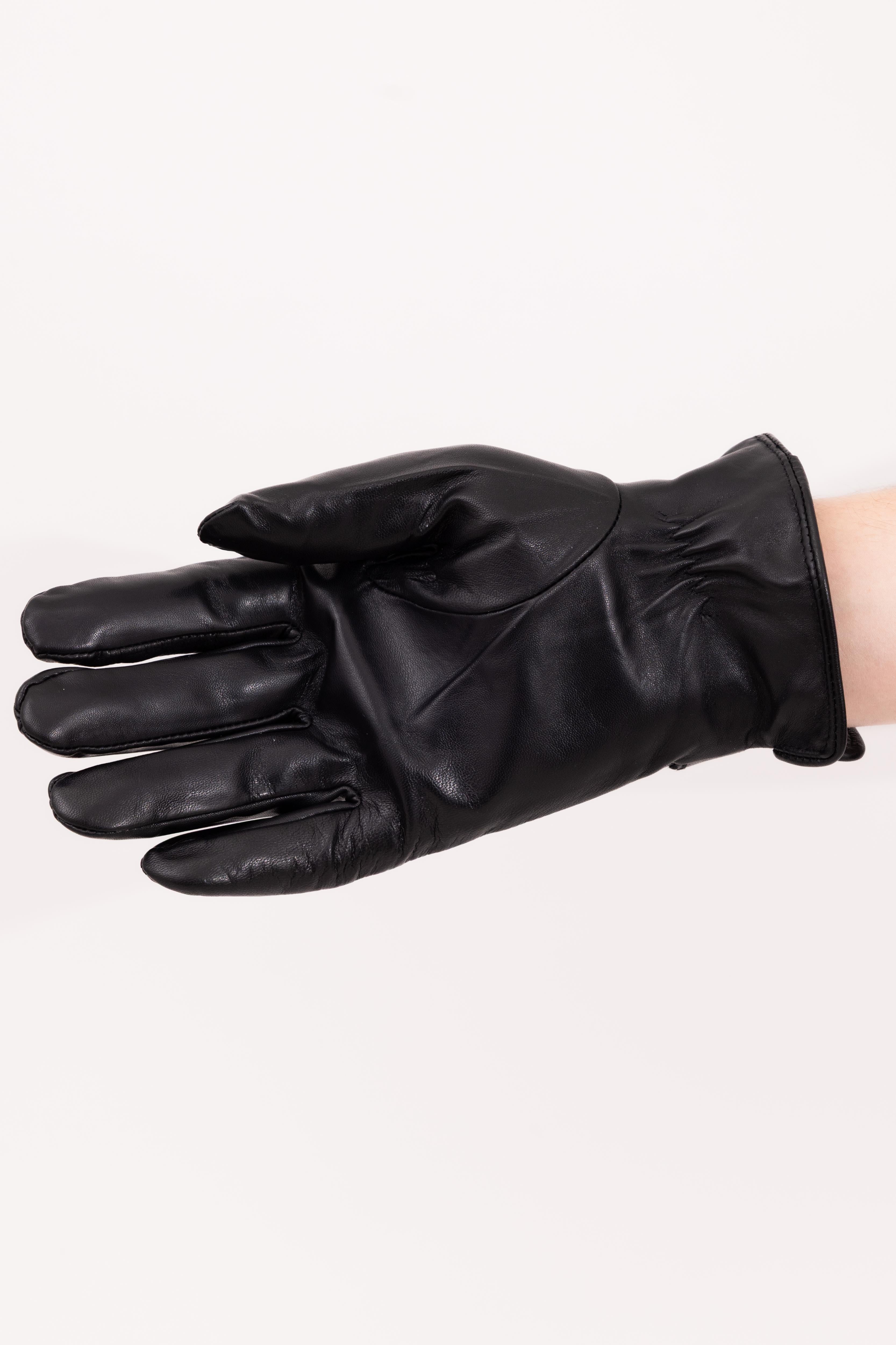Men’s Nappa Leather Wool Lined Touchscreen Gloves with Wrist Buckle - Atica Man