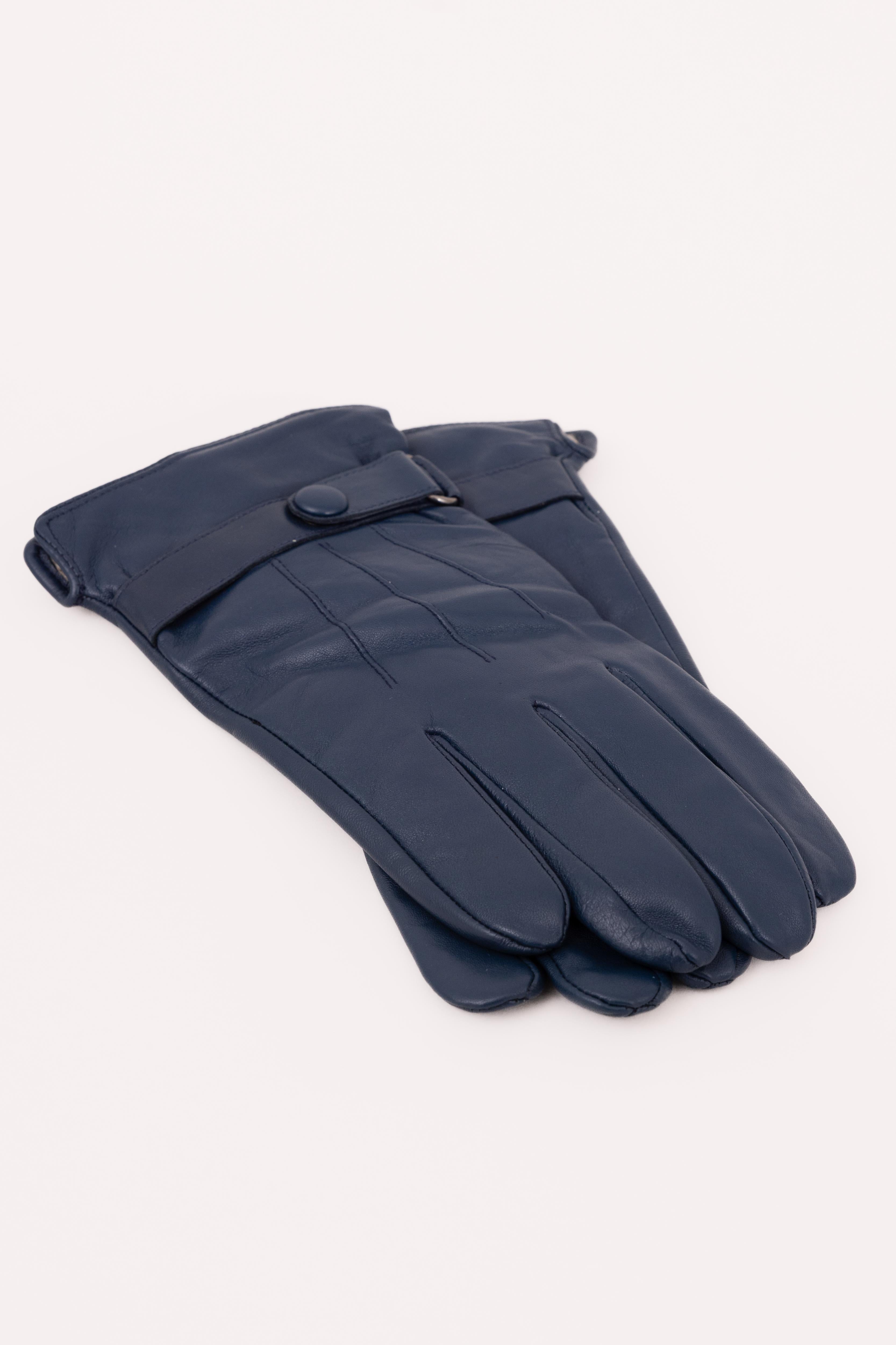 Men’s Nappa Leather Wool Lined Touchscreen Gloves with Wrist Buckle - Atica Man