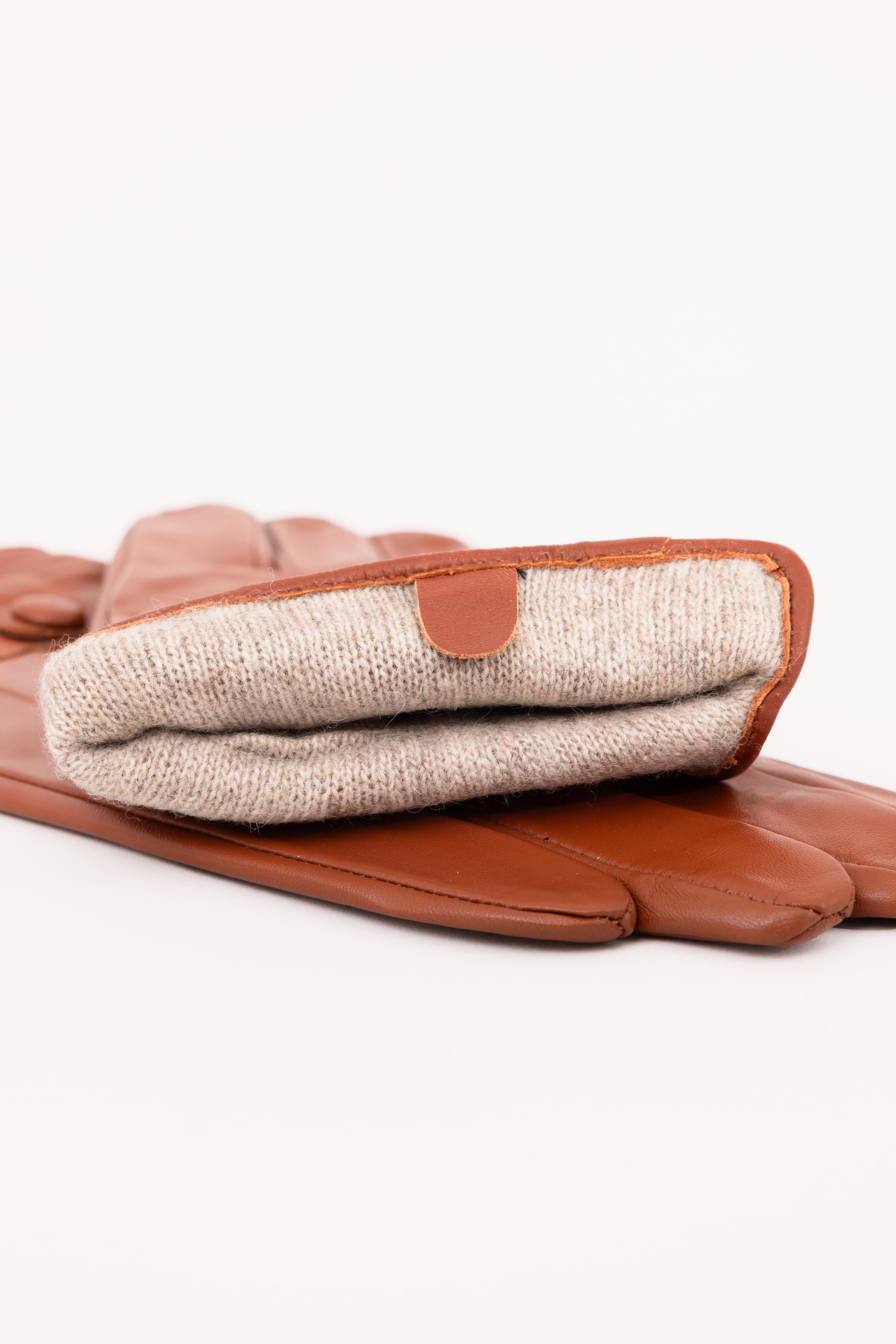 Men’s Nappa Leather Wool Lined Touchscreen Gloves with Wrist Buckle - Atica Man