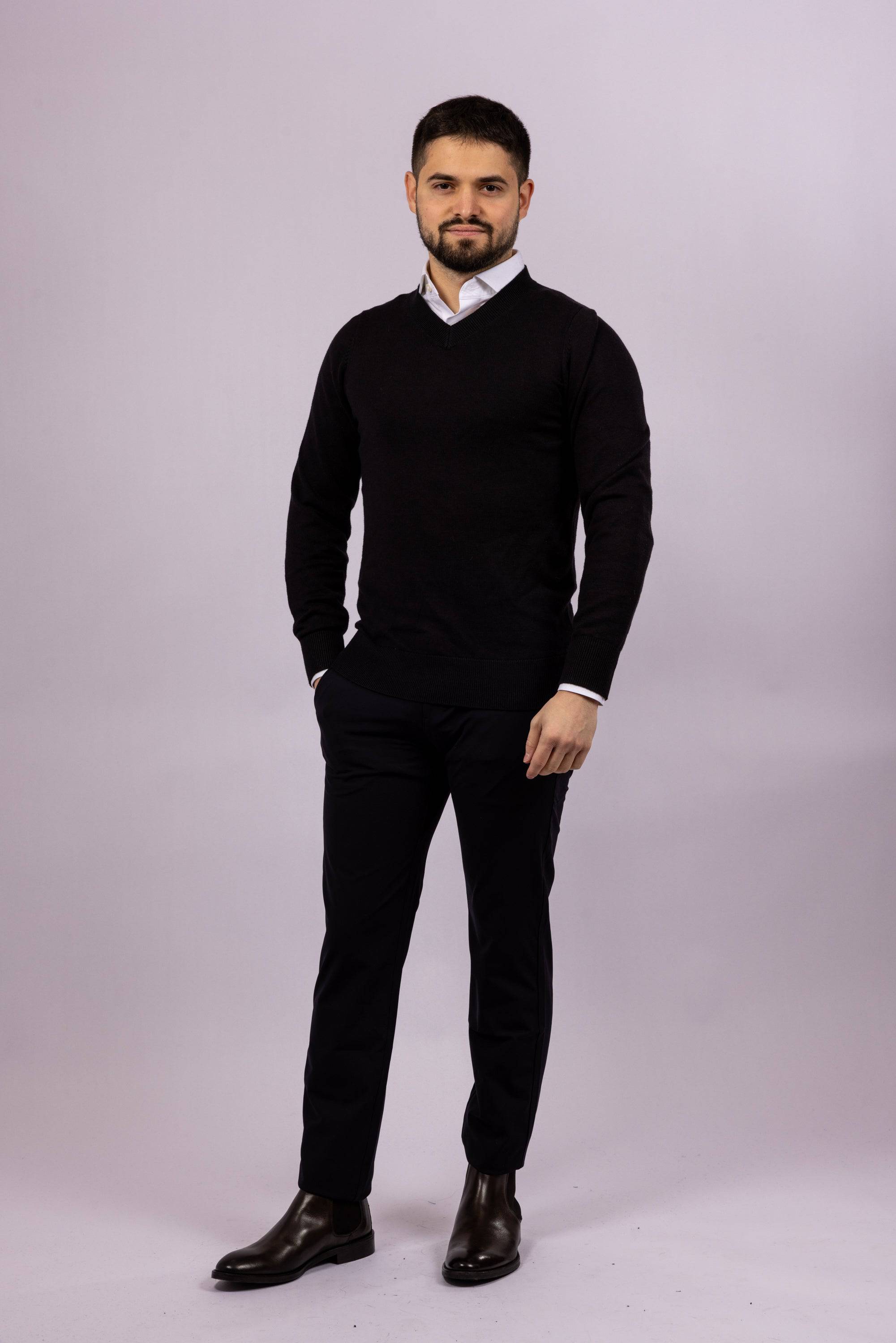 V Neck Pullover Sweater - Atica Man